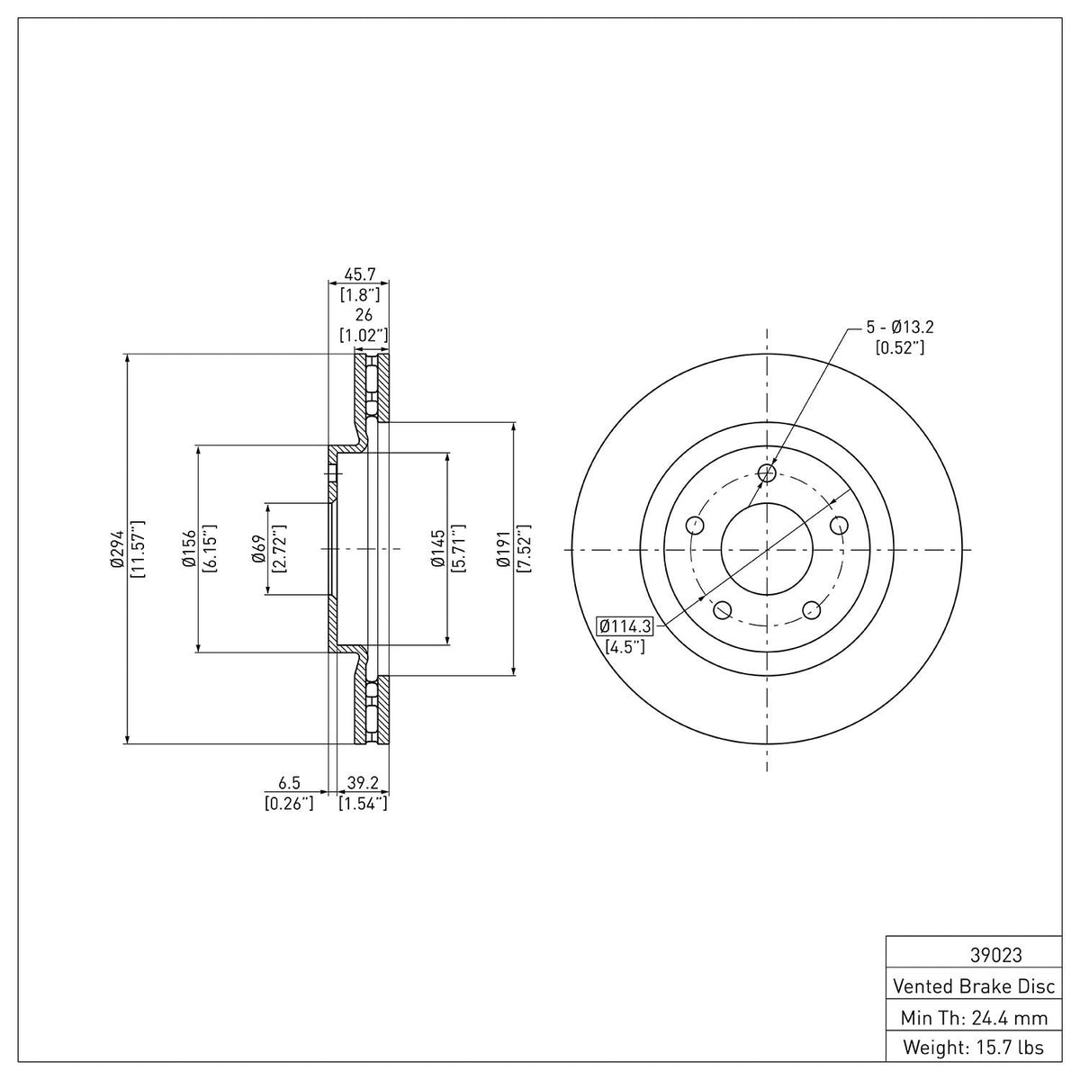DFC 07-25 Chrysler 200 Front GeoSPEC Coated Rotor