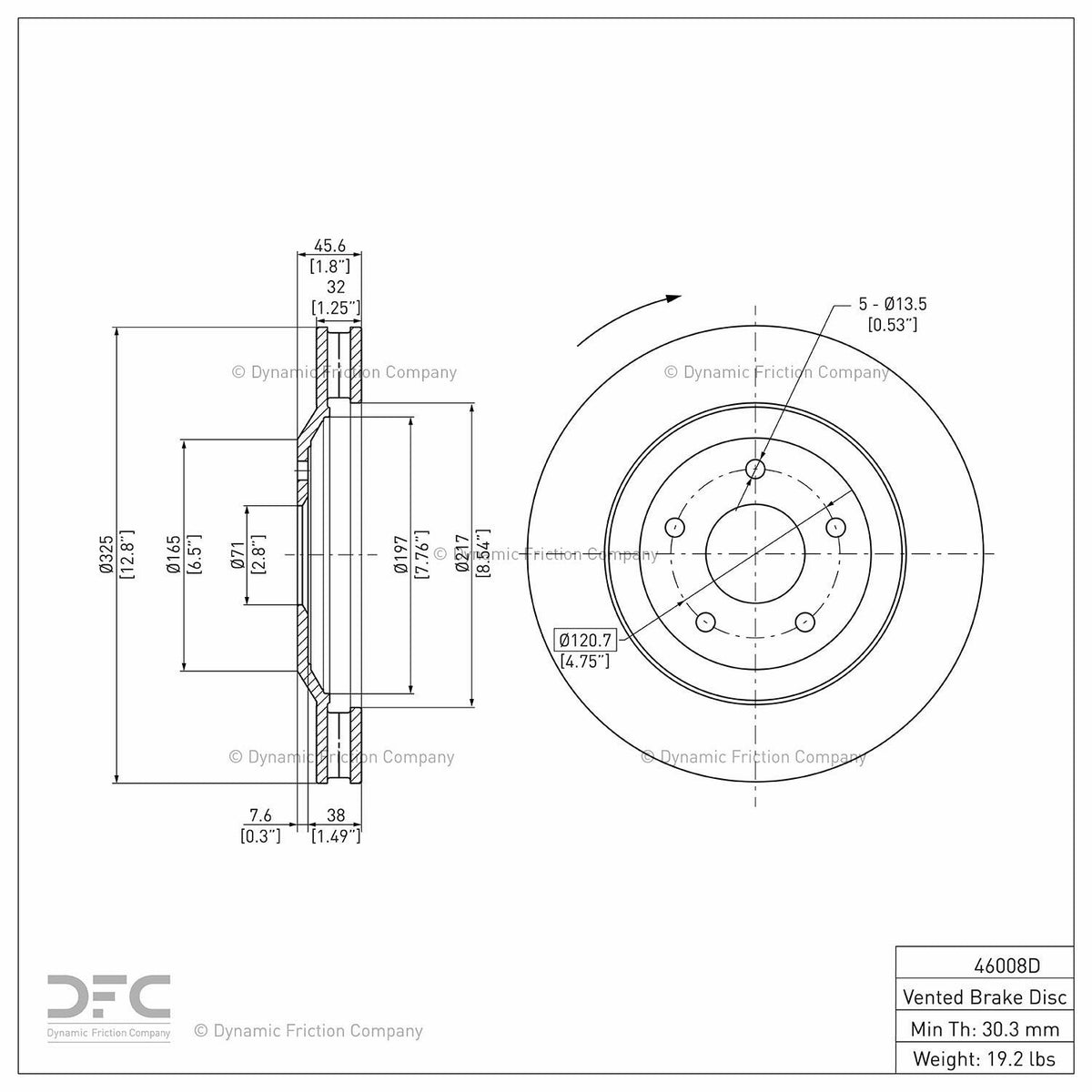 DFC 97-9 Cadillac XLR Right Front GeoSPEC Coated Rotor