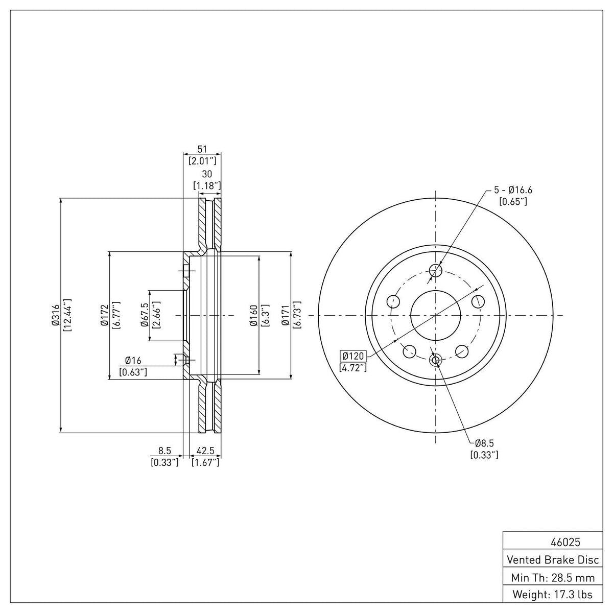 DFC 08-14 Cadillac CTS Front GeoSPEC Coated Rotor