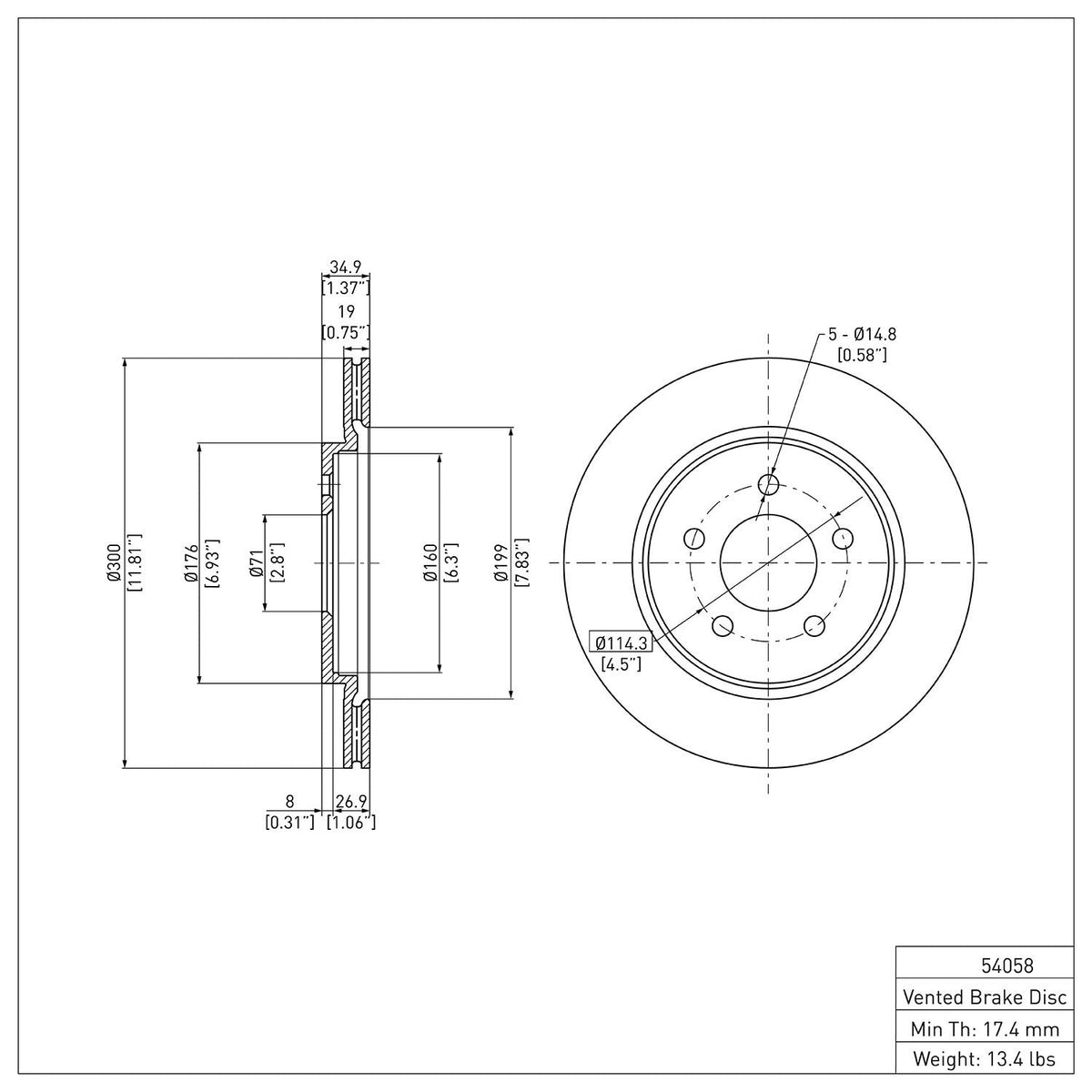 DFC 05-14 Ford Mustang Rear GeoSPEC Coated Rotor