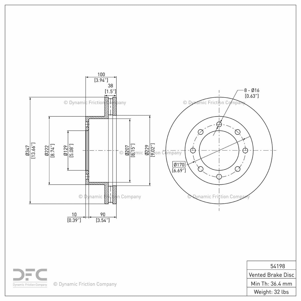 DFC 05-12 Ford F-350 Super Duty 2WD Front GeoSPEC Coated Rotor
