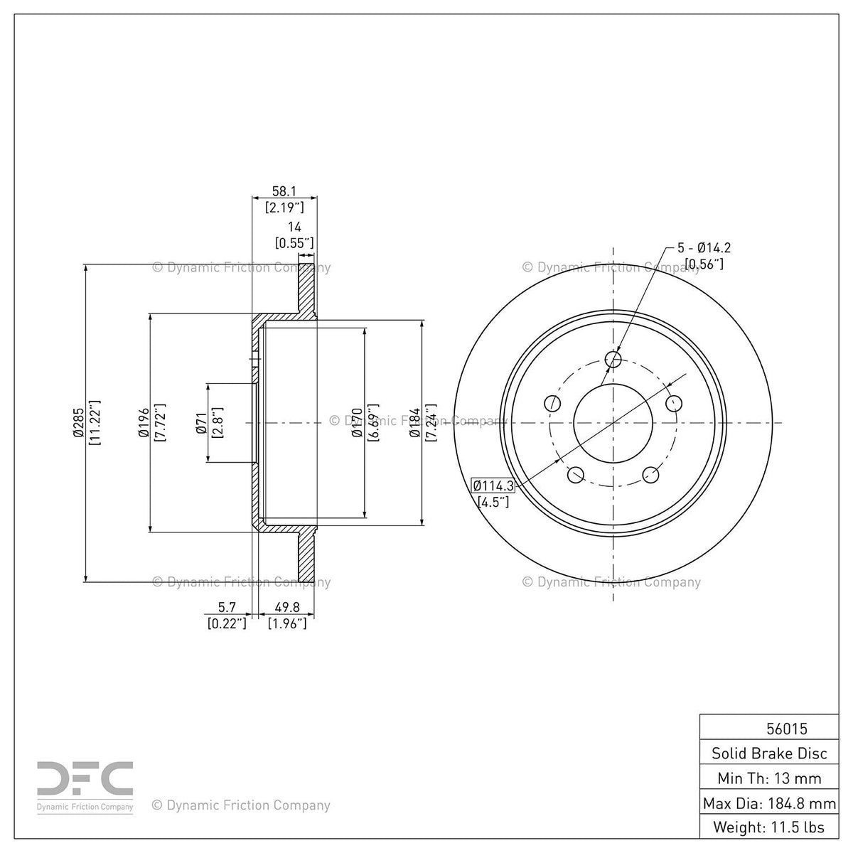 DFC 96-02 Ford Crown Victoria Rear GeoSPEC Coated Rotor