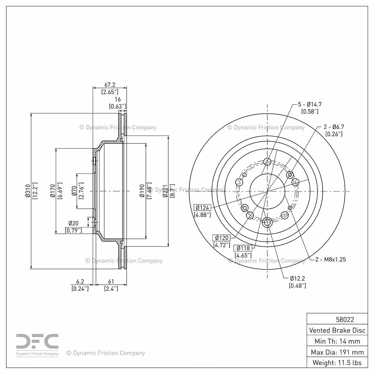 DFC 05-12 Acura RL Rear GeoSPEC Coated Rotor