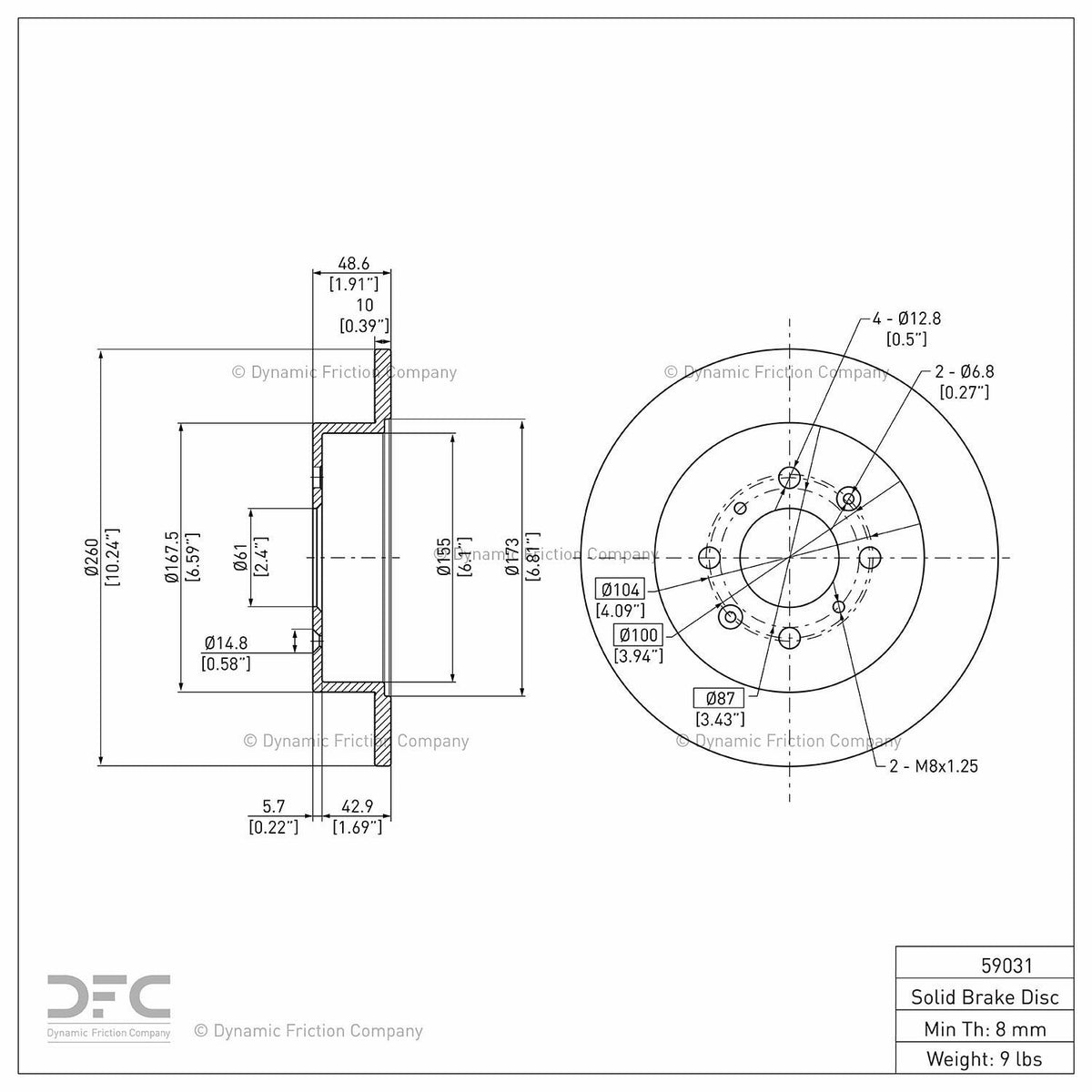 DFC 01-05 Acura EL Rear GeoSPEC Coated Rotor
