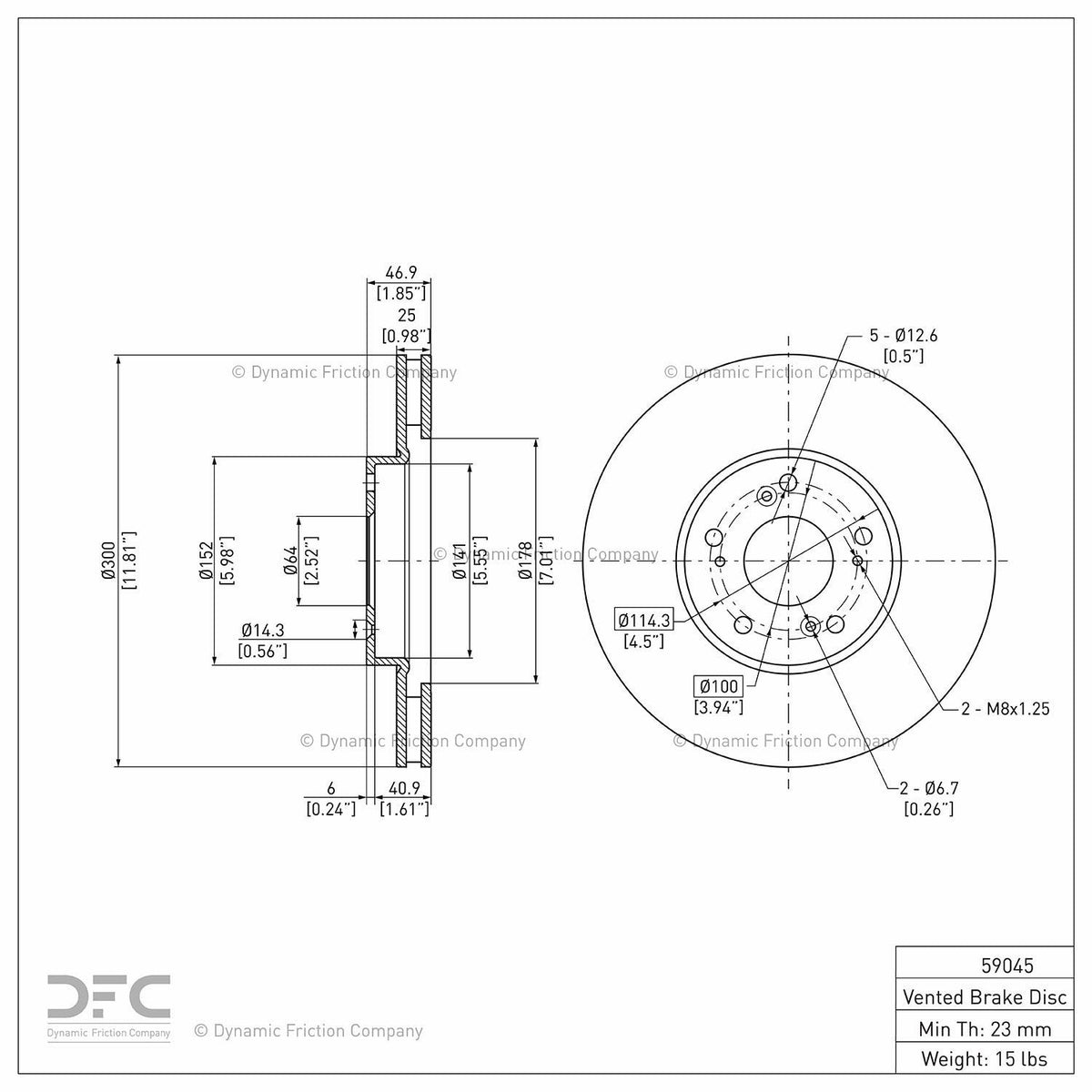 DFC 02-15 Acura RSX Front GeoSPEC Coated Rotor