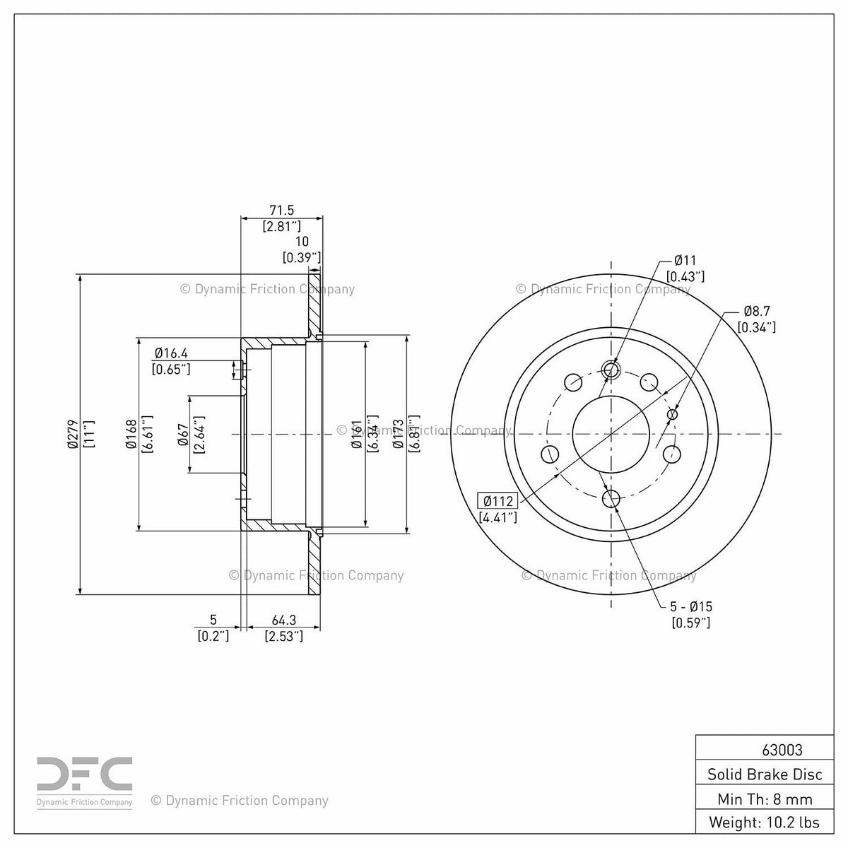 DFC 61-91 Mercedes-Benz 380SL Rear GeoSPEC Coated Rotor