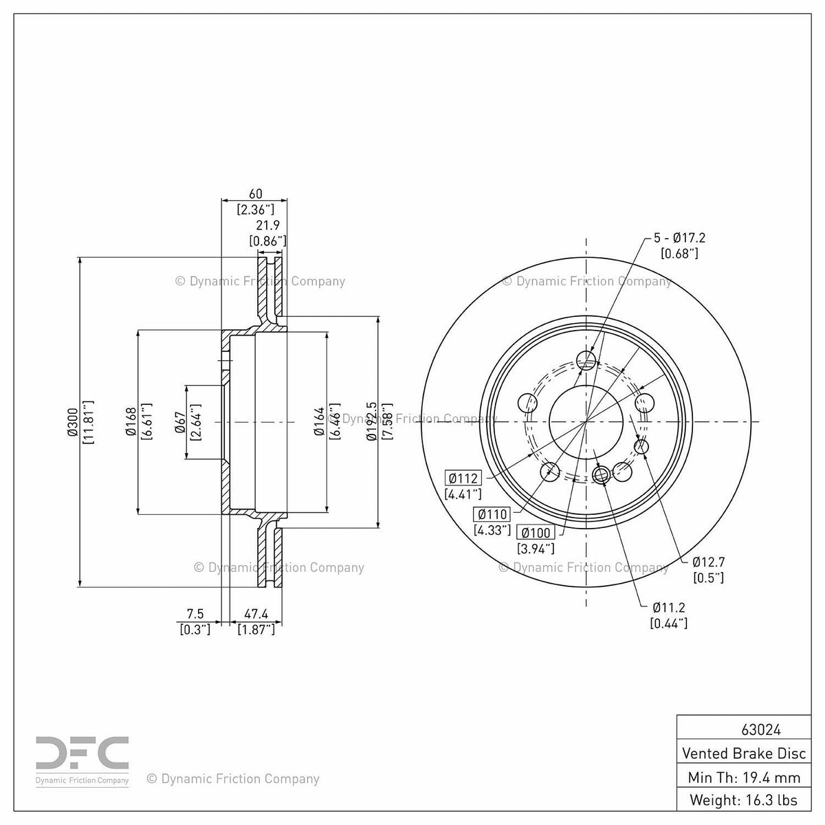 DFC 92-99 Mercedes-Benz CL500 Rear GeoSPEC Coated Rotor