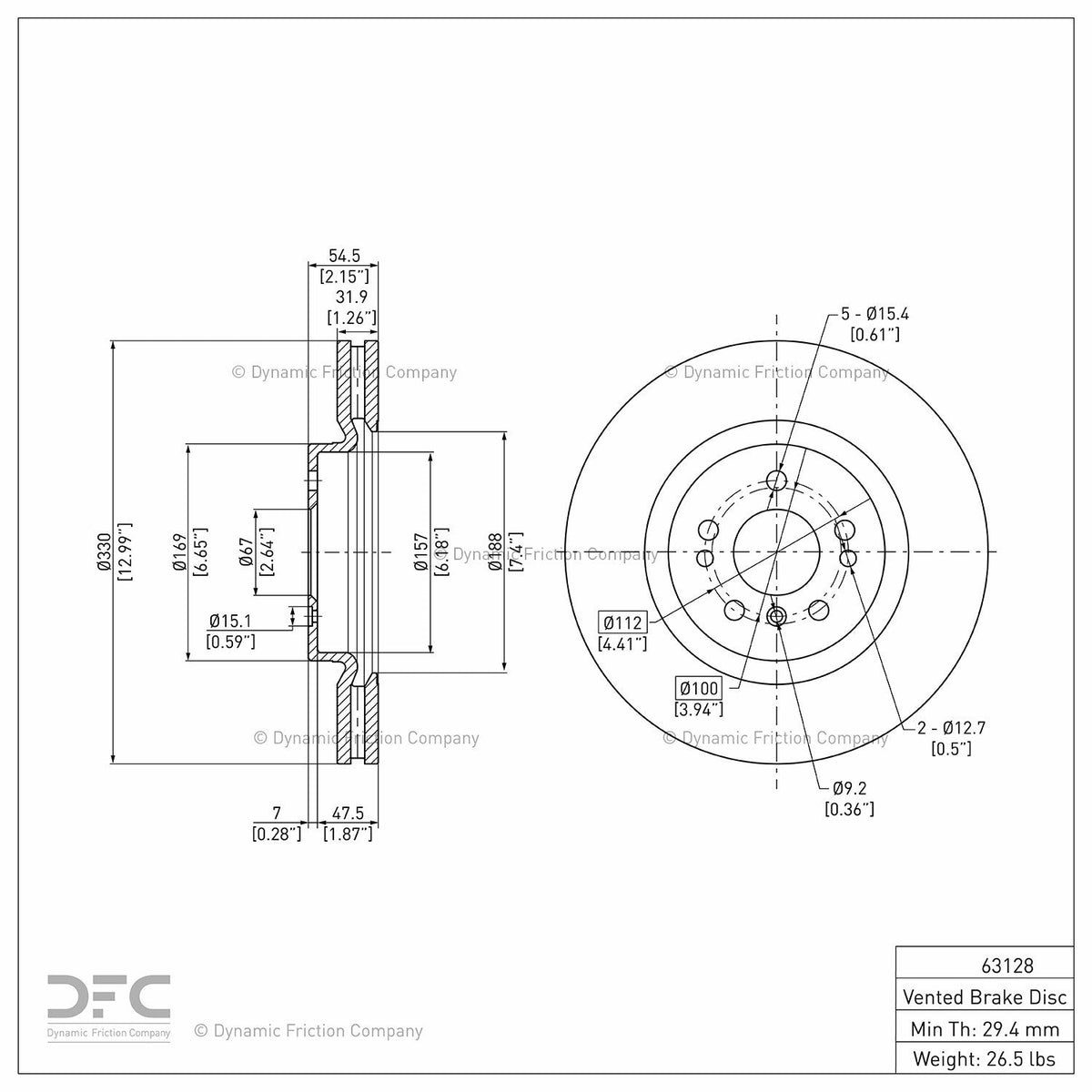 DFC 06-12 Mercedes-Benz R500 Front GeoSPEC Coated Rotor