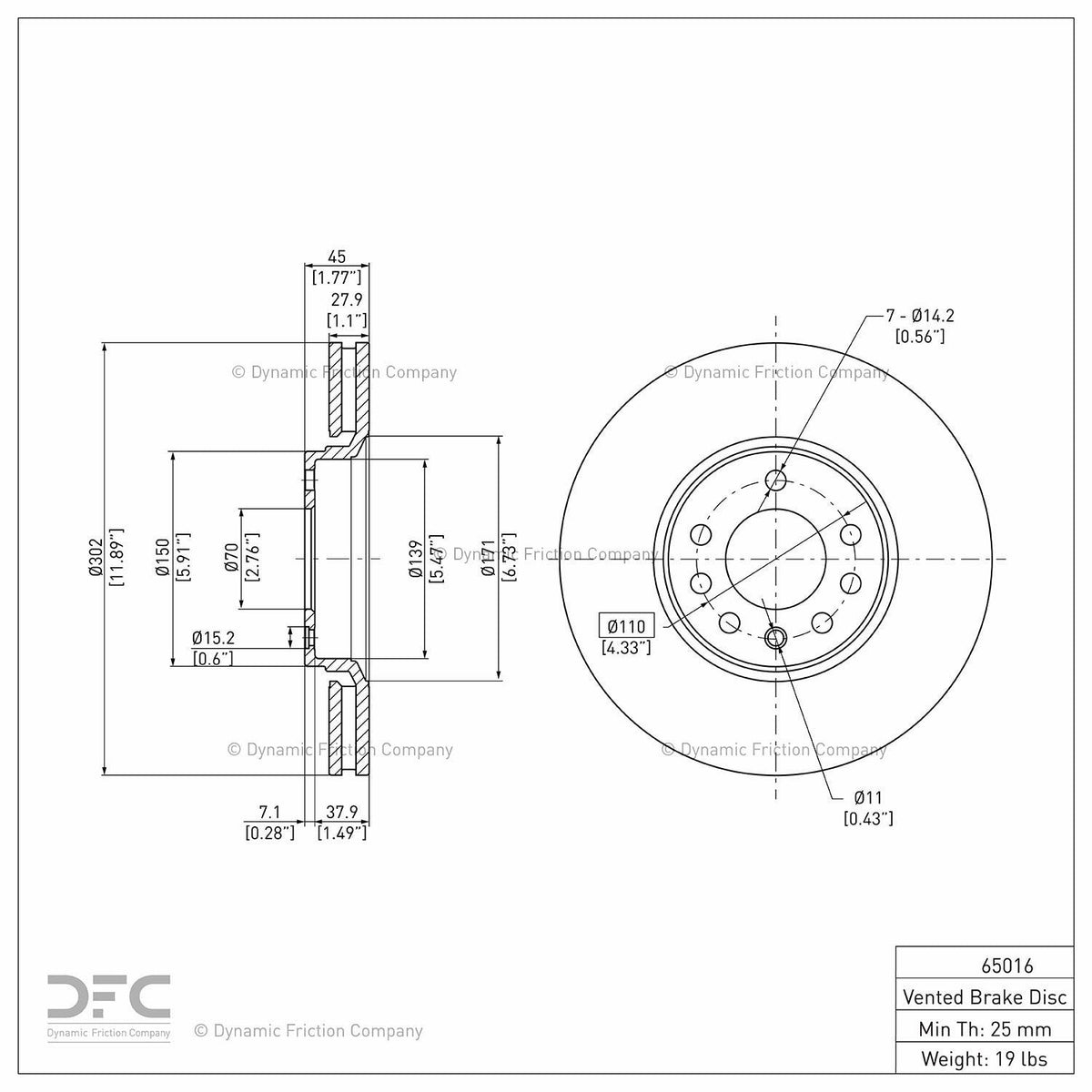 DFC 03-11 Cadillac BLS (Mexico) Front GeoSPEC Coated Rotor