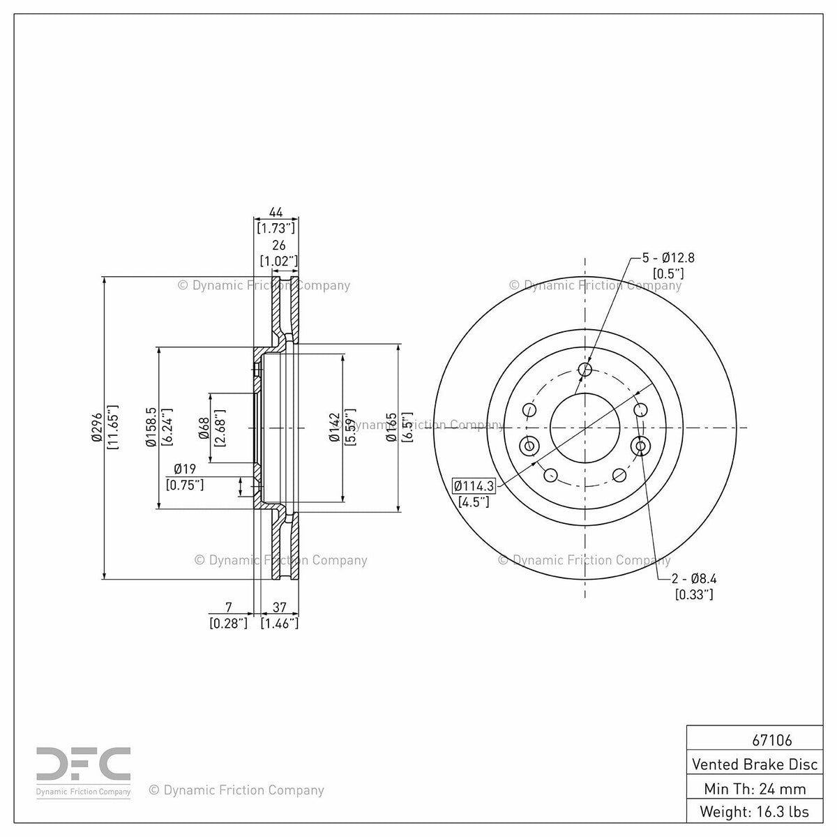 DFC 14-23 Nissan Qashqai (Canada) Front GeoSPEC Coated Rotor