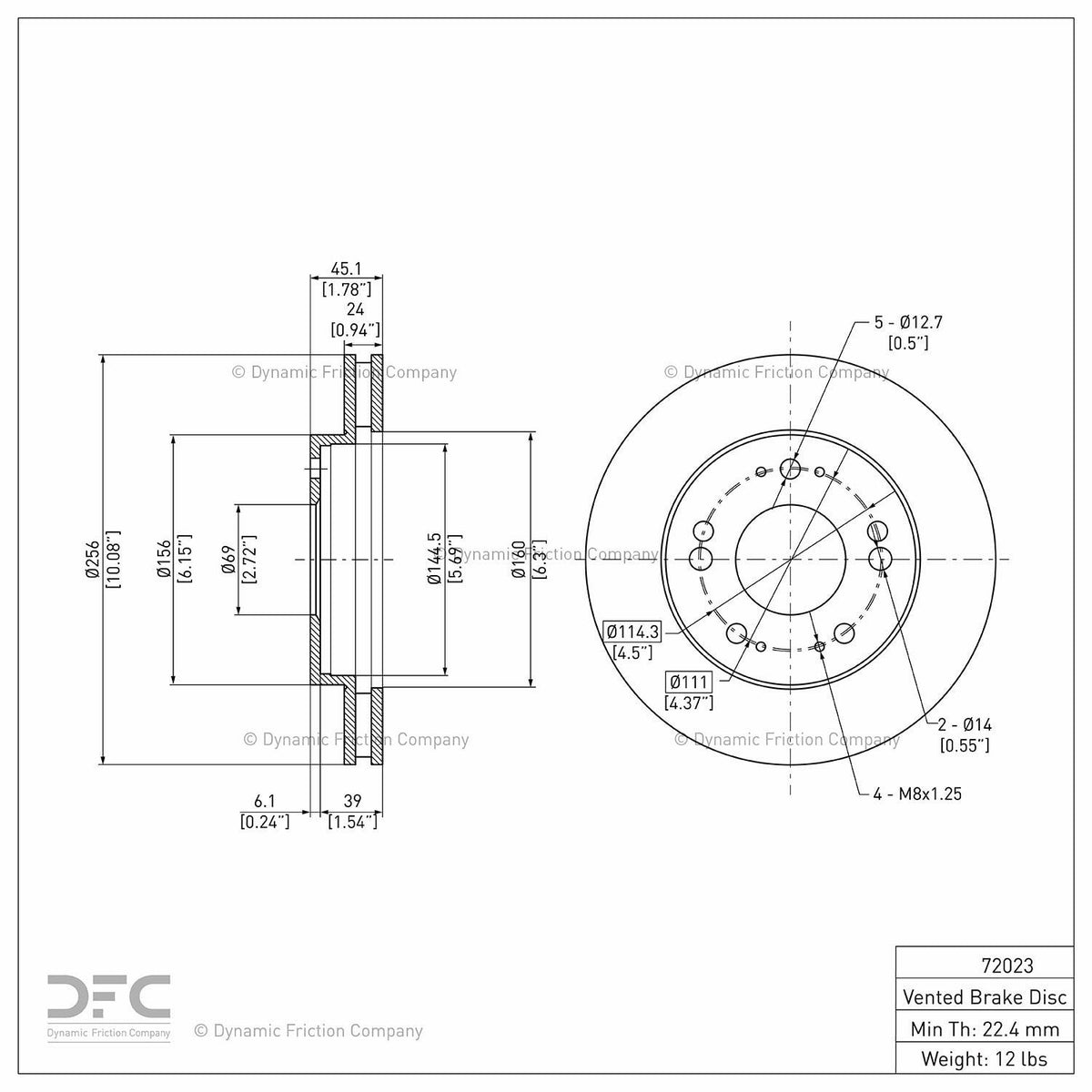 DFC 90-05 Chrysler Sebring Front GeoSPEC Coated Rotor