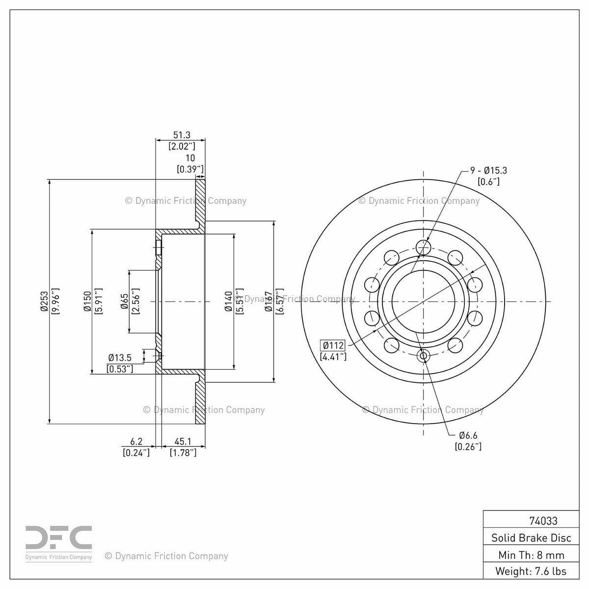 DFC 10-19 Audi A3 Rear GeoSPEC Coated Rotor