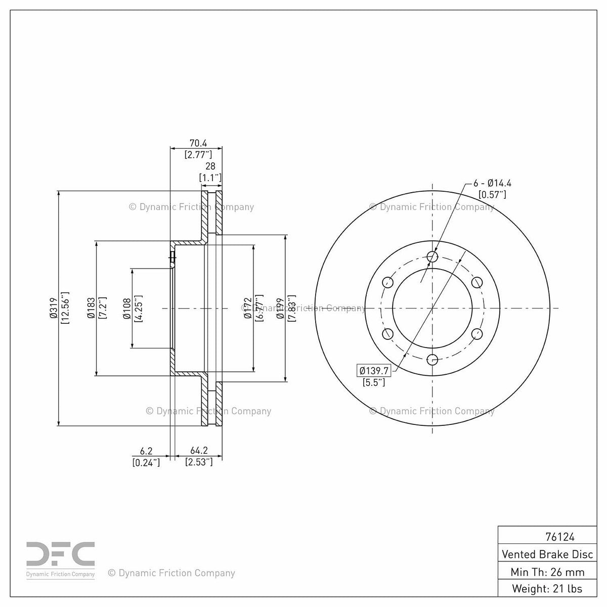 DFC 00-07 Toyota Tundra Front GeoSPEC Coated Rotor