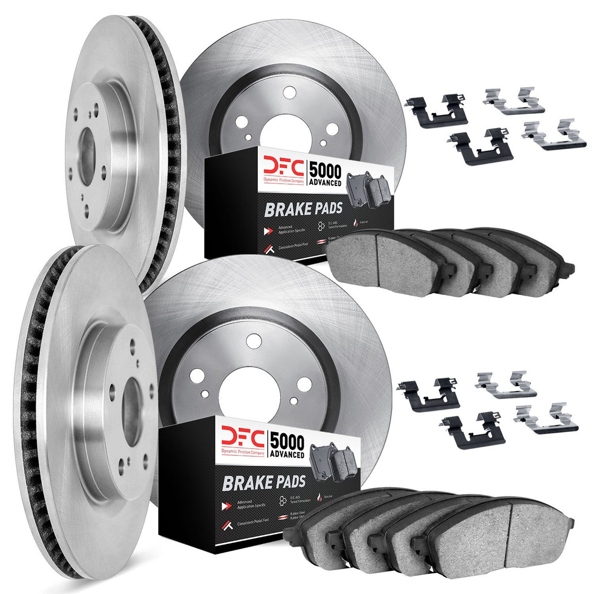 DFC 14-23 Nissan Qashqai Front & Rear Rotors with 5000 Advanced Brake Pads w/Hardware