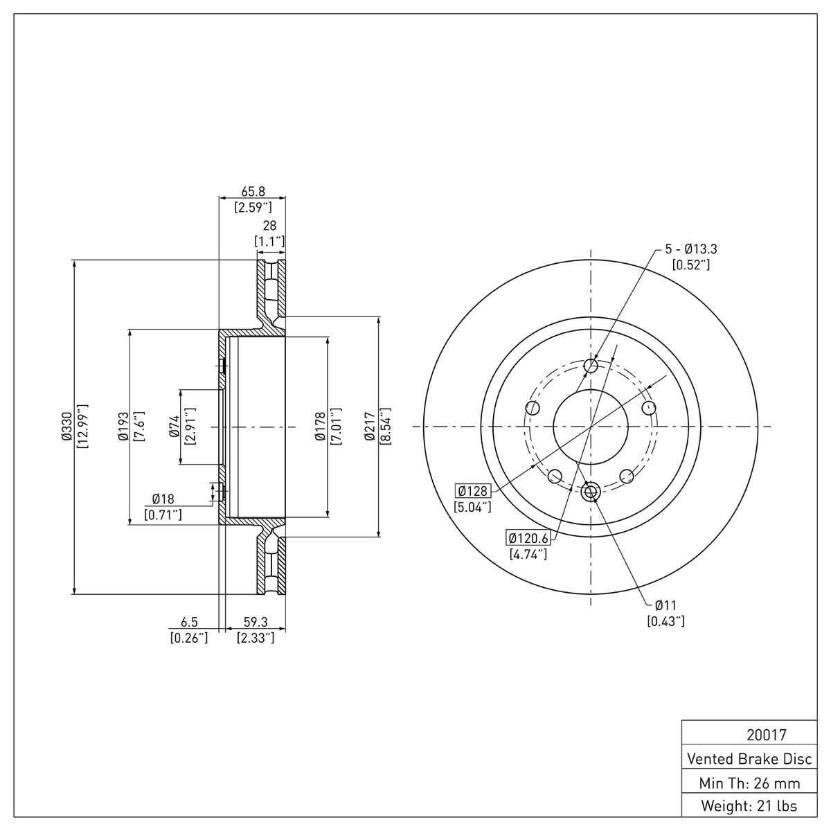 R1 00-06 Jaguar XJR Rear Brake Rotor