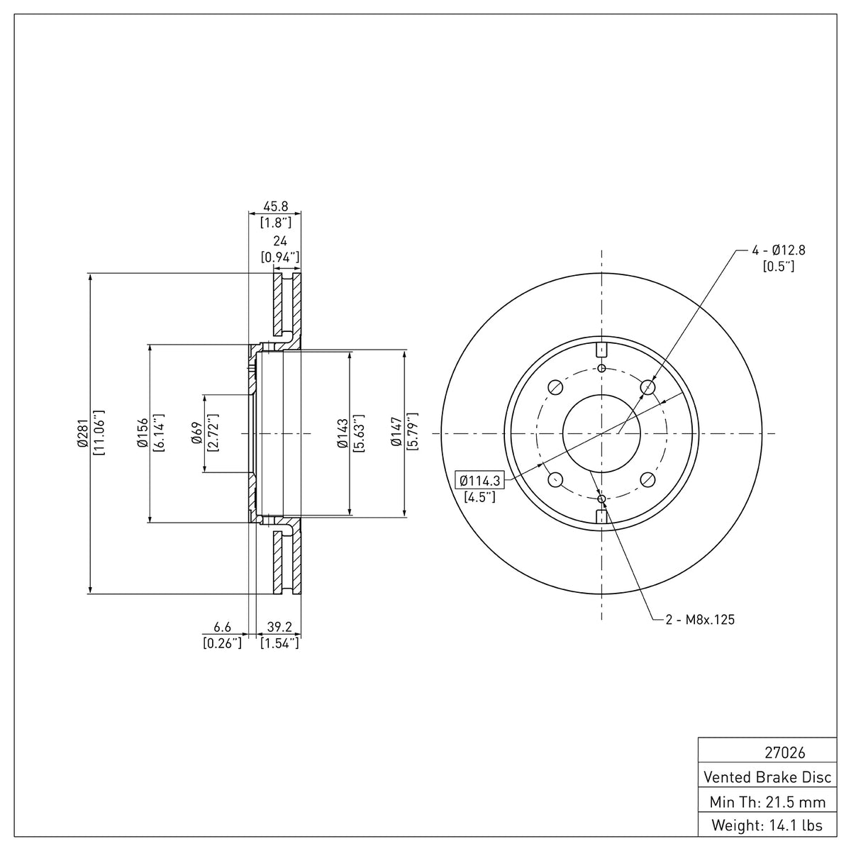 R1 2000-2004 Volvo S40 Front Brake Rotor