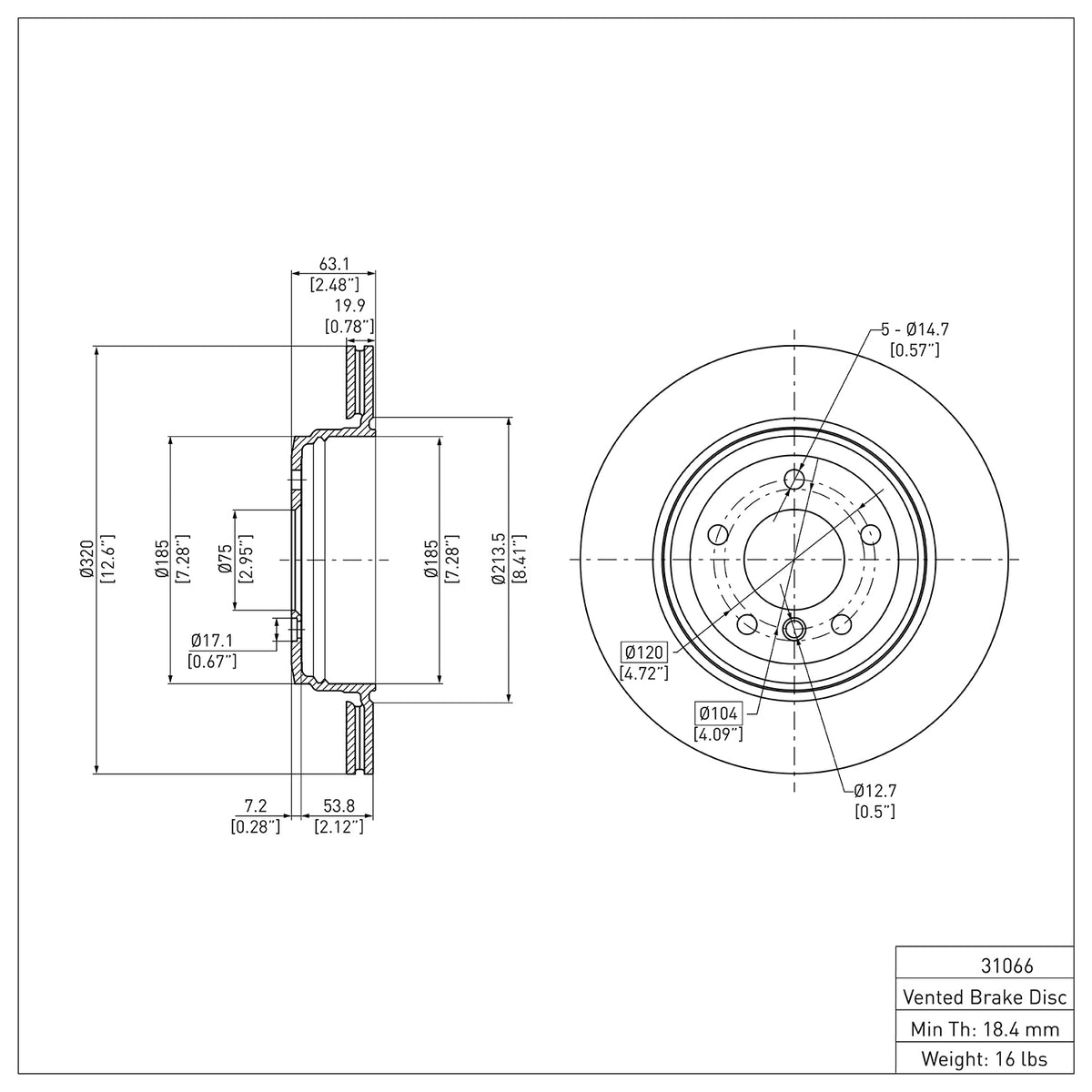 R1 2004-2010 BMW 525i (Mexico) Rear Brake Rotor