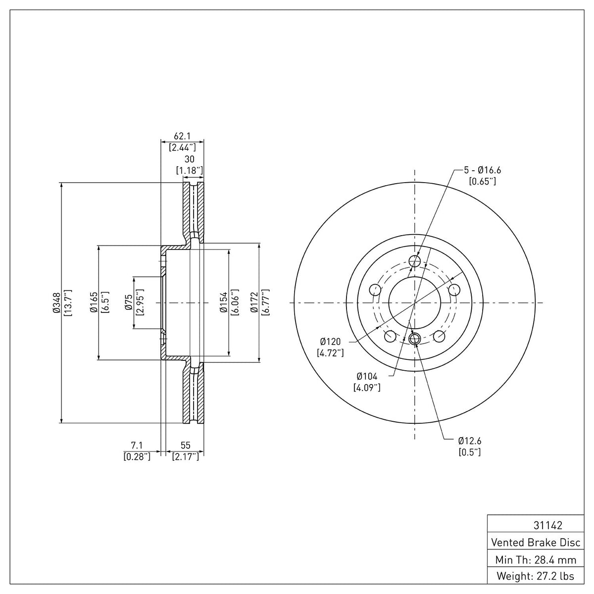 R1 2007-2018 BMW X6 Front Brake Rotor
