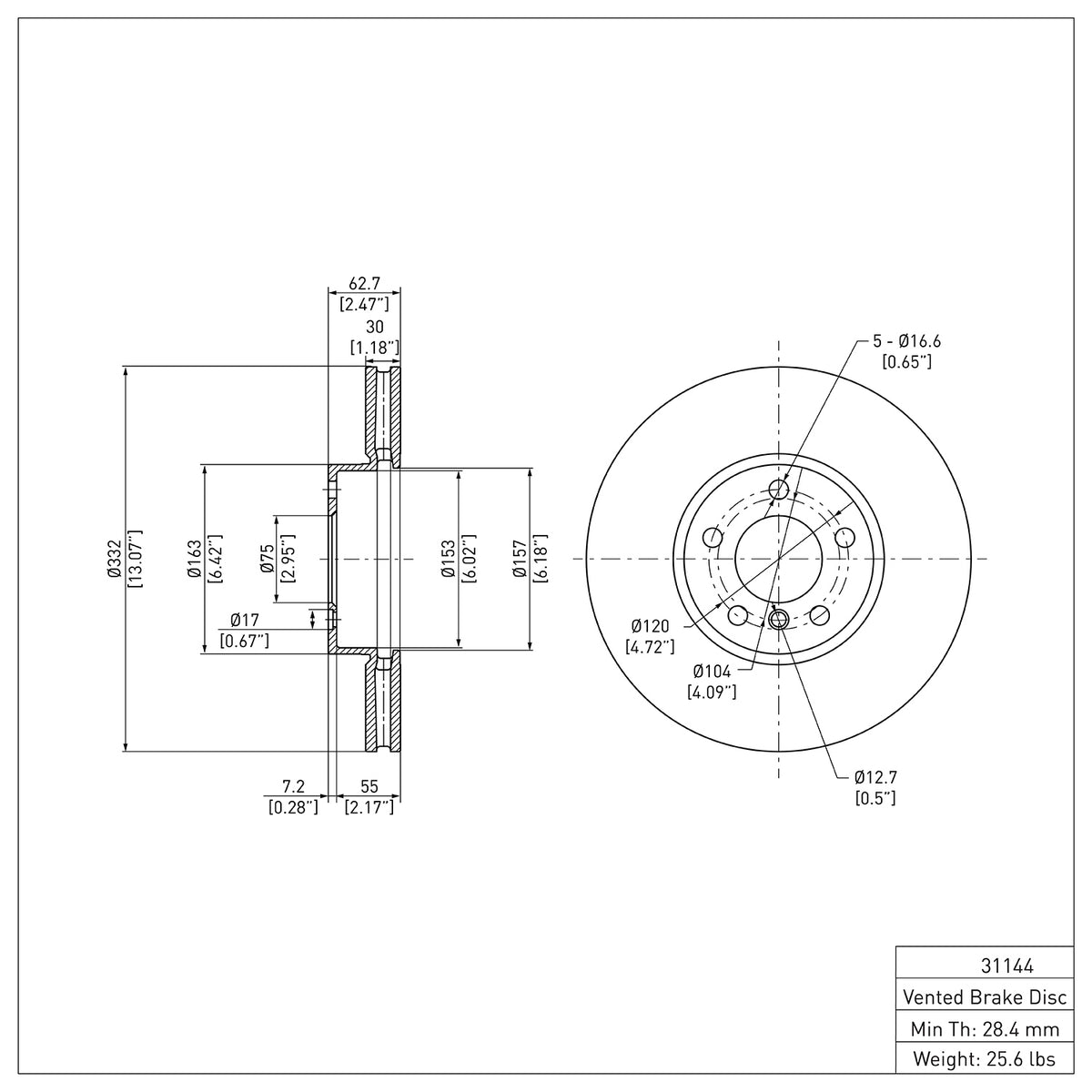R1 07-19 BMW X5 Front Brake Rotor