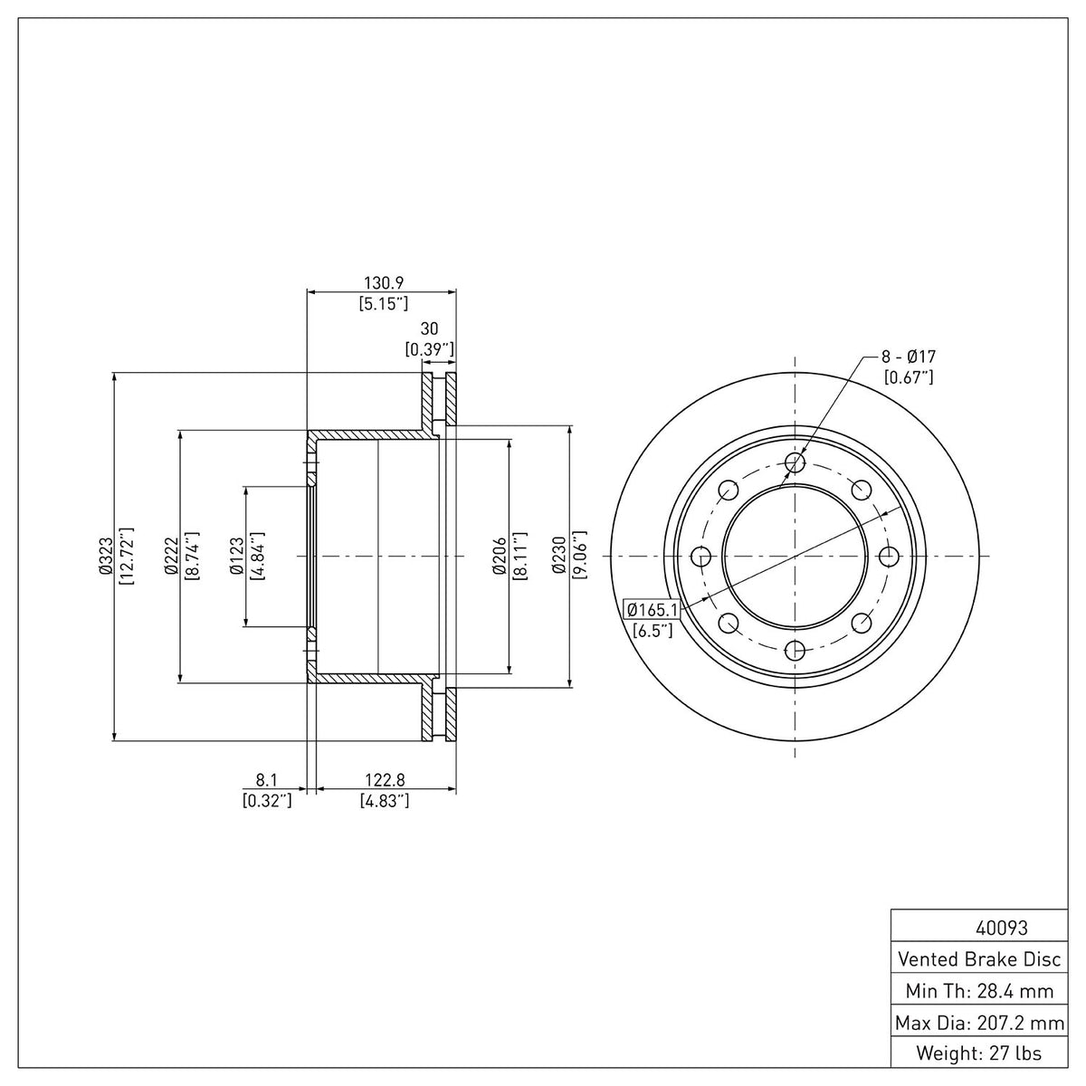 R1 2000-2002 Dodge Ram 4000 (Mexico) Rear Brake Rotor