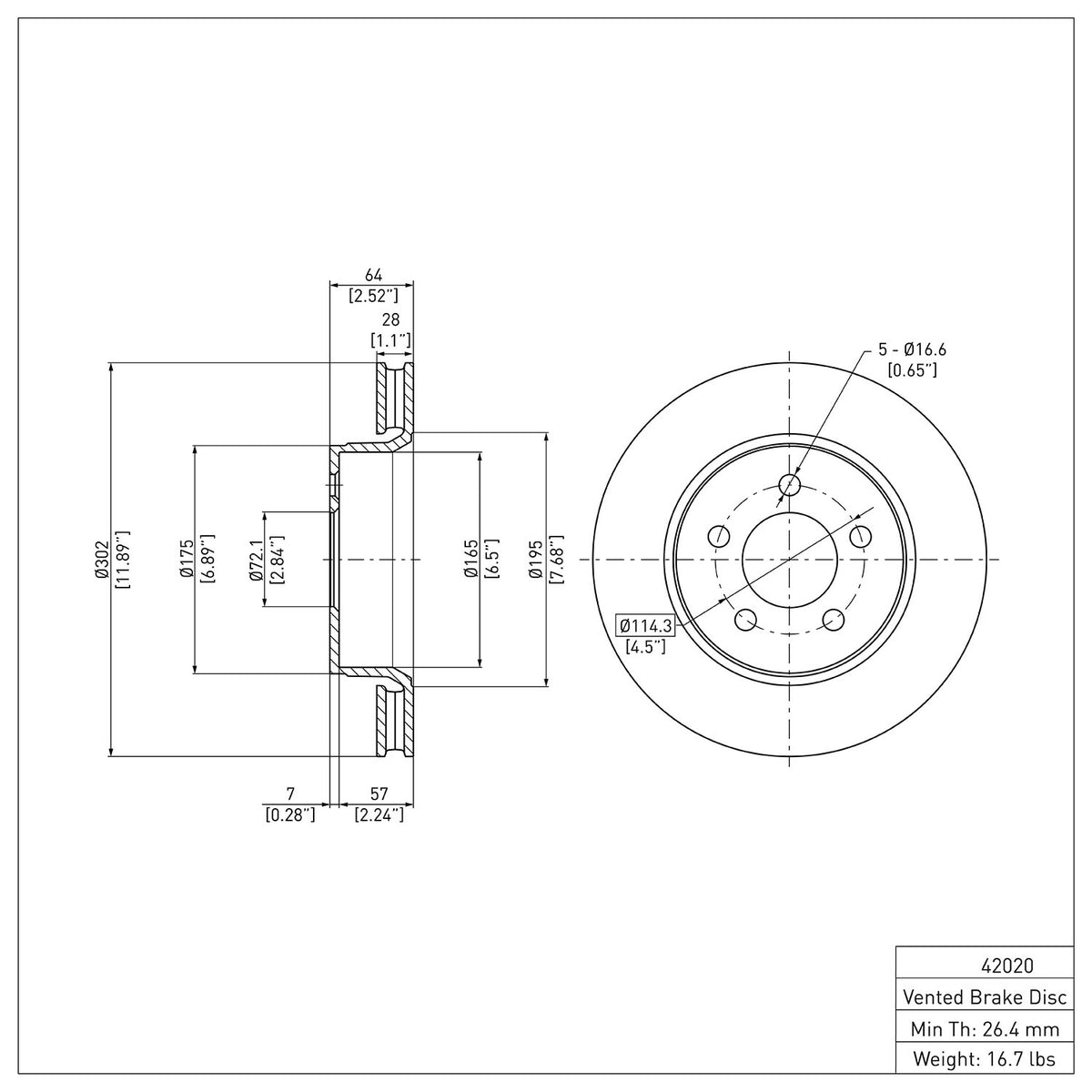 R1 2007-2012 Dodge Nitro Front Brake Rotor