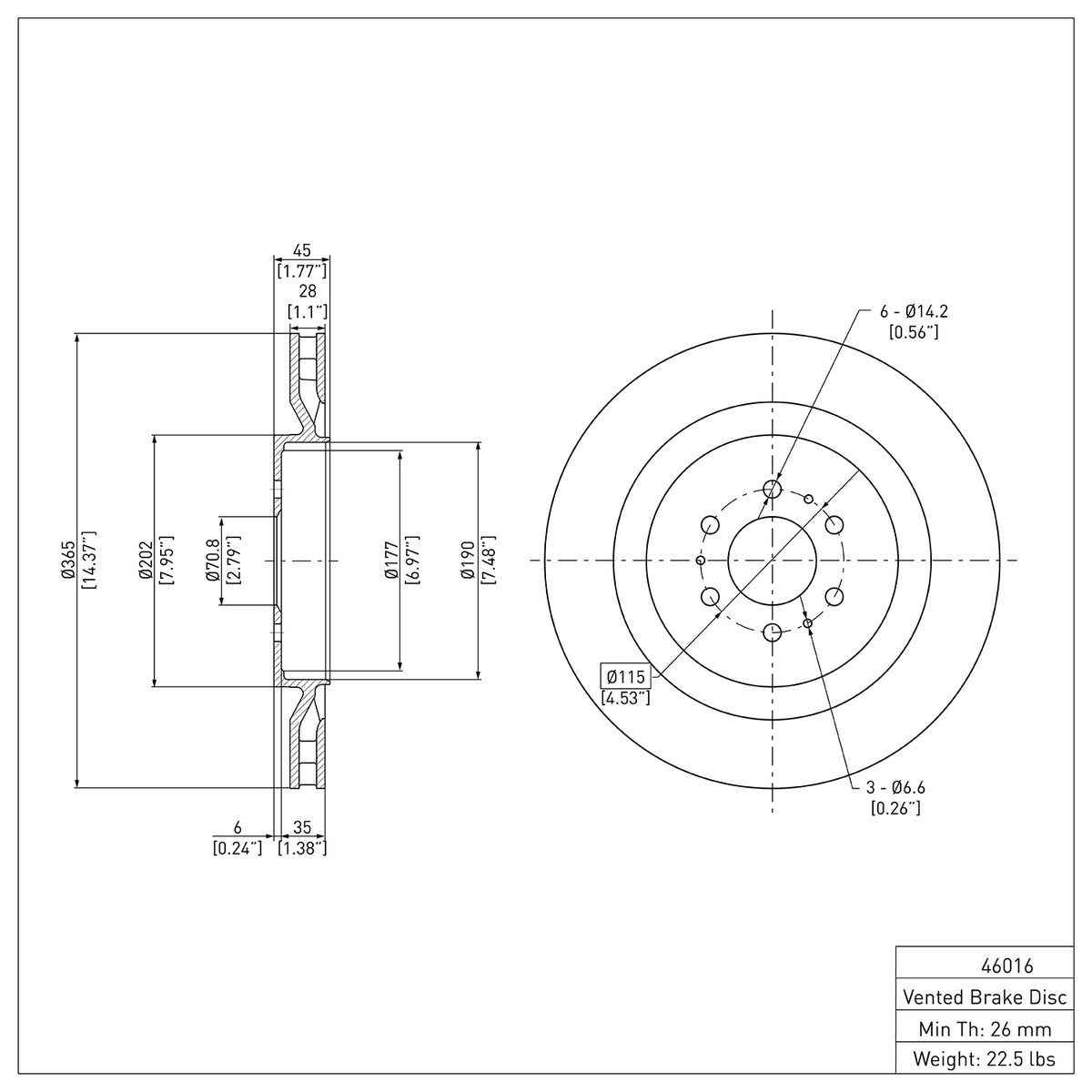 R1 04-11 Cadillac CTS Rear Brake Rotor