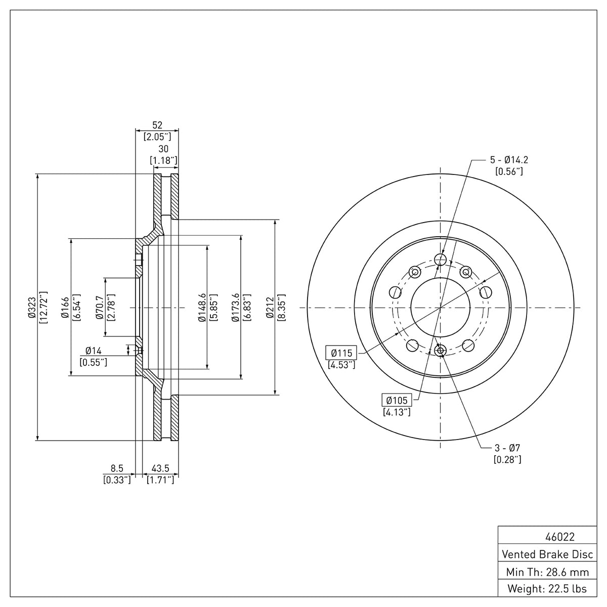 R1 2006-2016 Buick Lucerne Front Brake Rotor