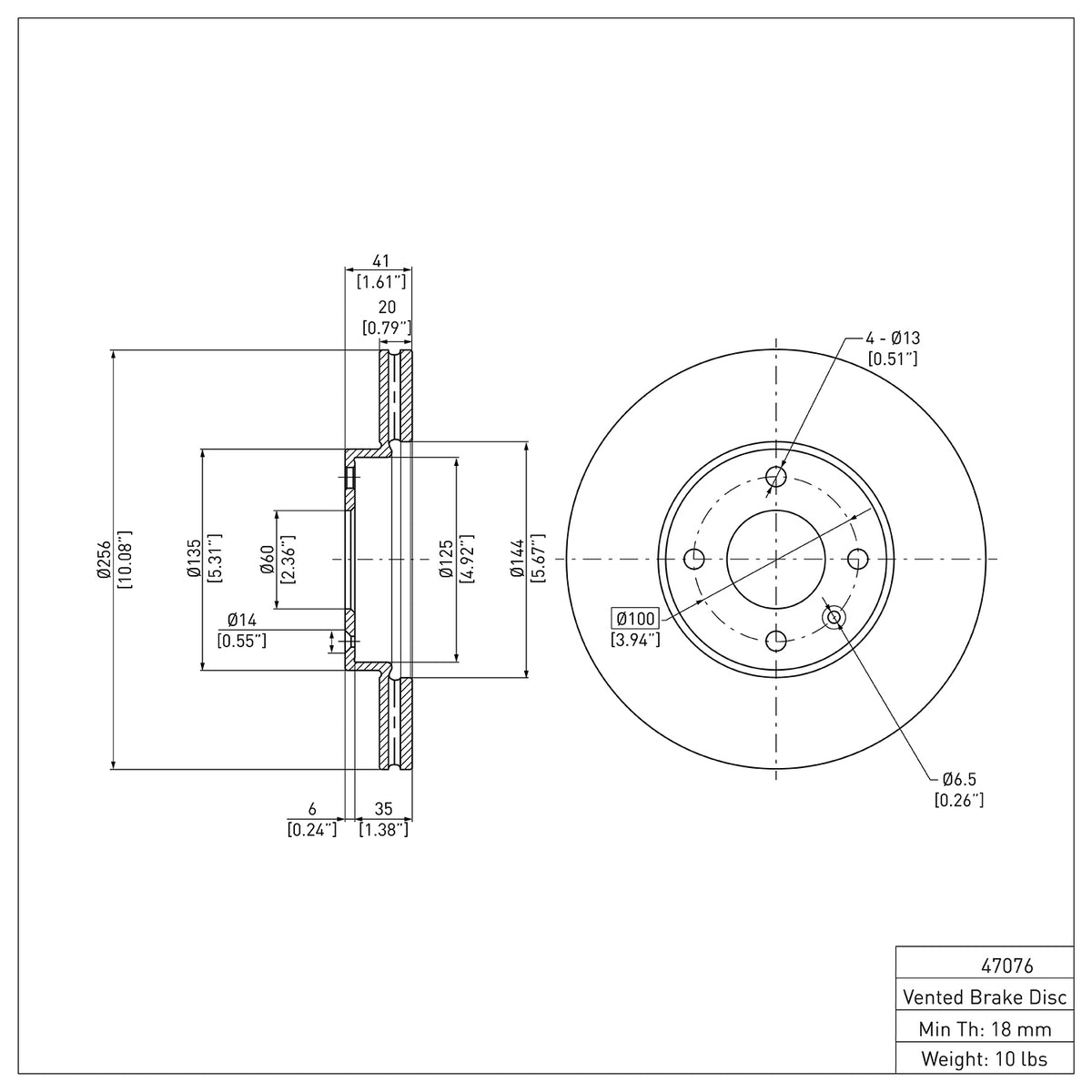 R1 16-22 Chevrolet SPARK (USA/Canada) Front Brake Rotor