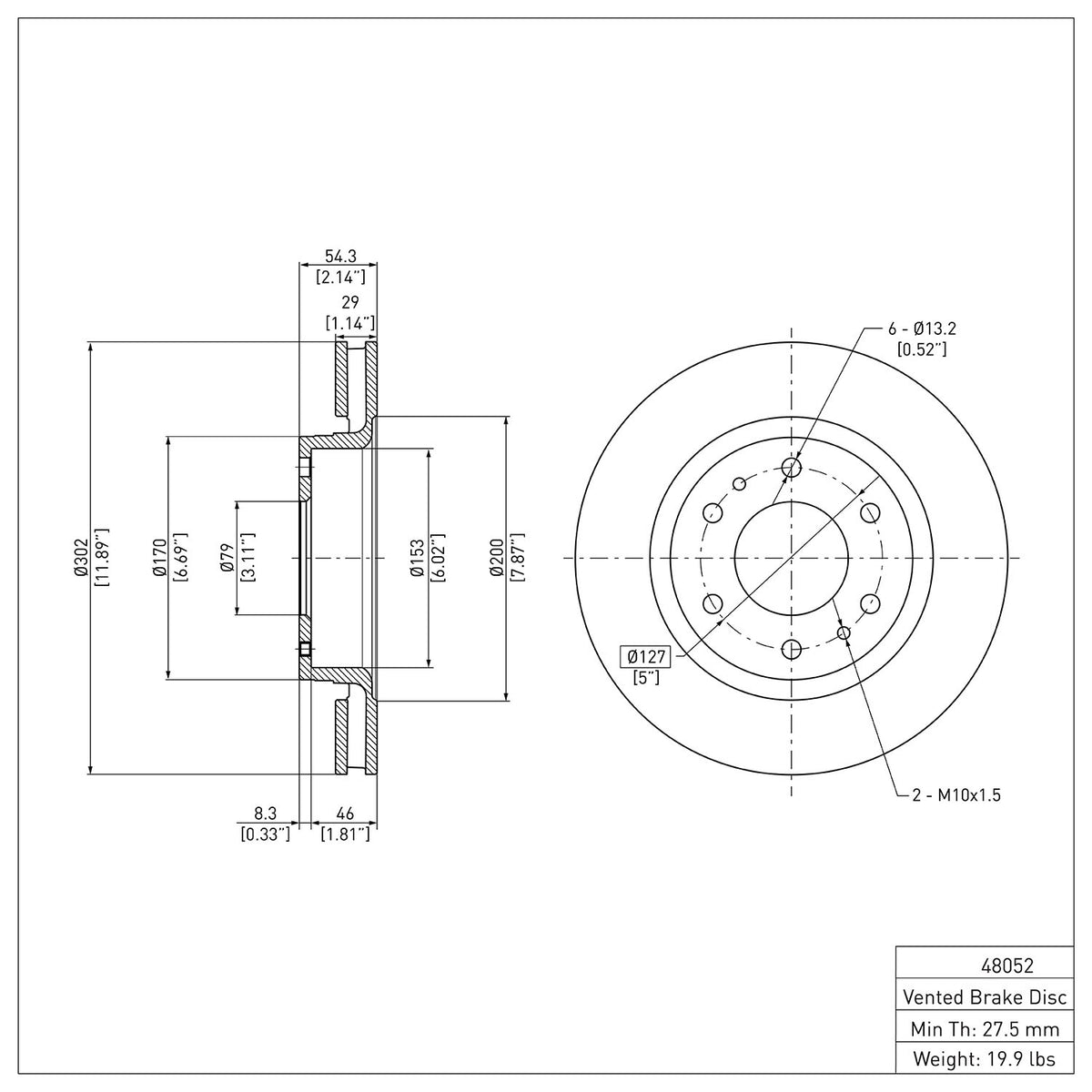 R1 2006-2009 Buick Rainier Front Brake Rotor
