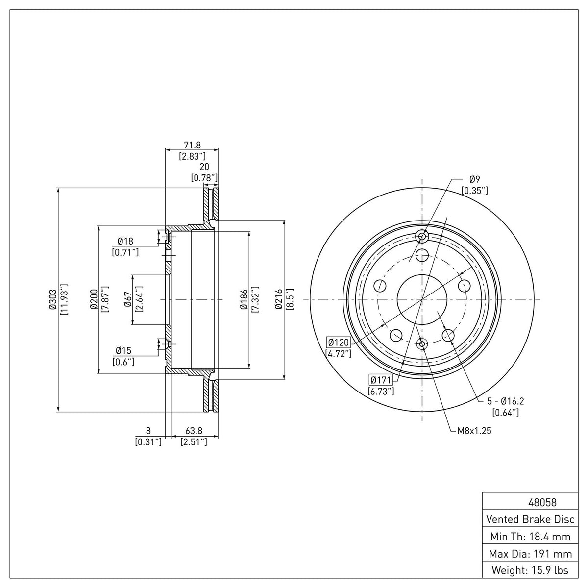 R1 2010-2017 Chevrolet Equinox Rear Brake Rotor