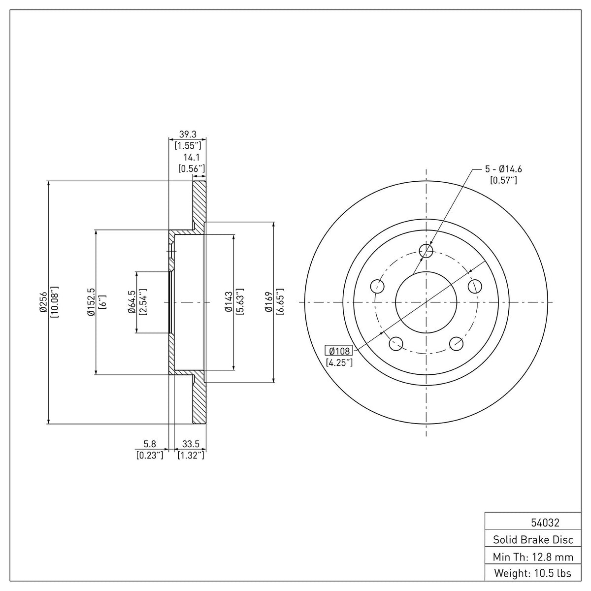 R1 1993-2005 Ford Taurus (Excl SHO) Rear Brake Rotor