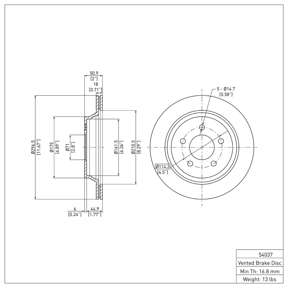 R1 94-04 Ford Mustang Rear Brake Rotor