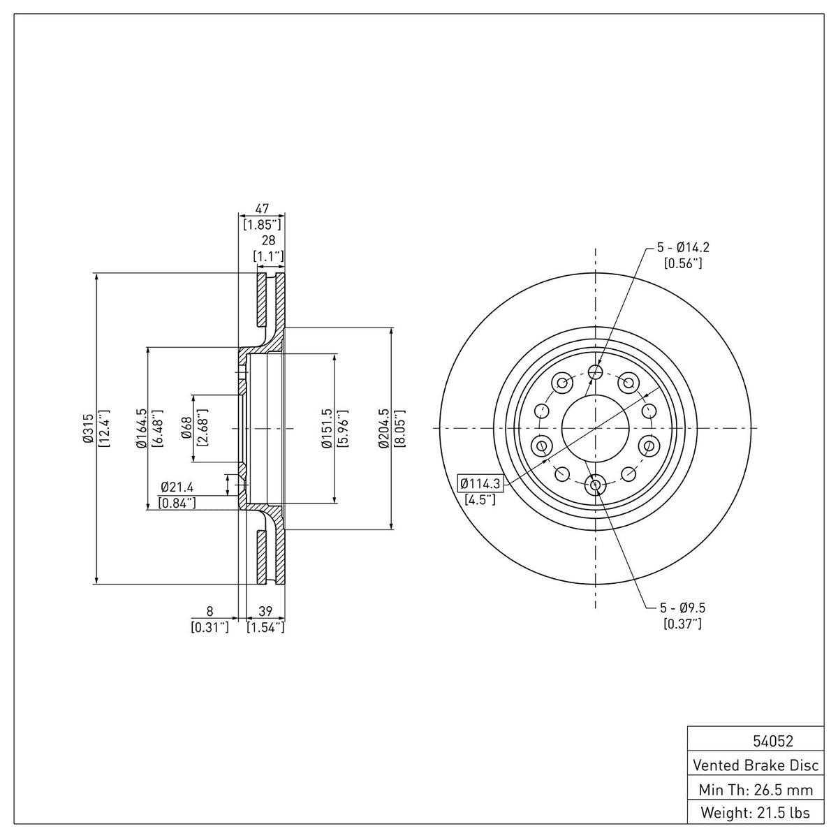 R1 2005-2009 Ford Five Hundred Front Brake Rotor