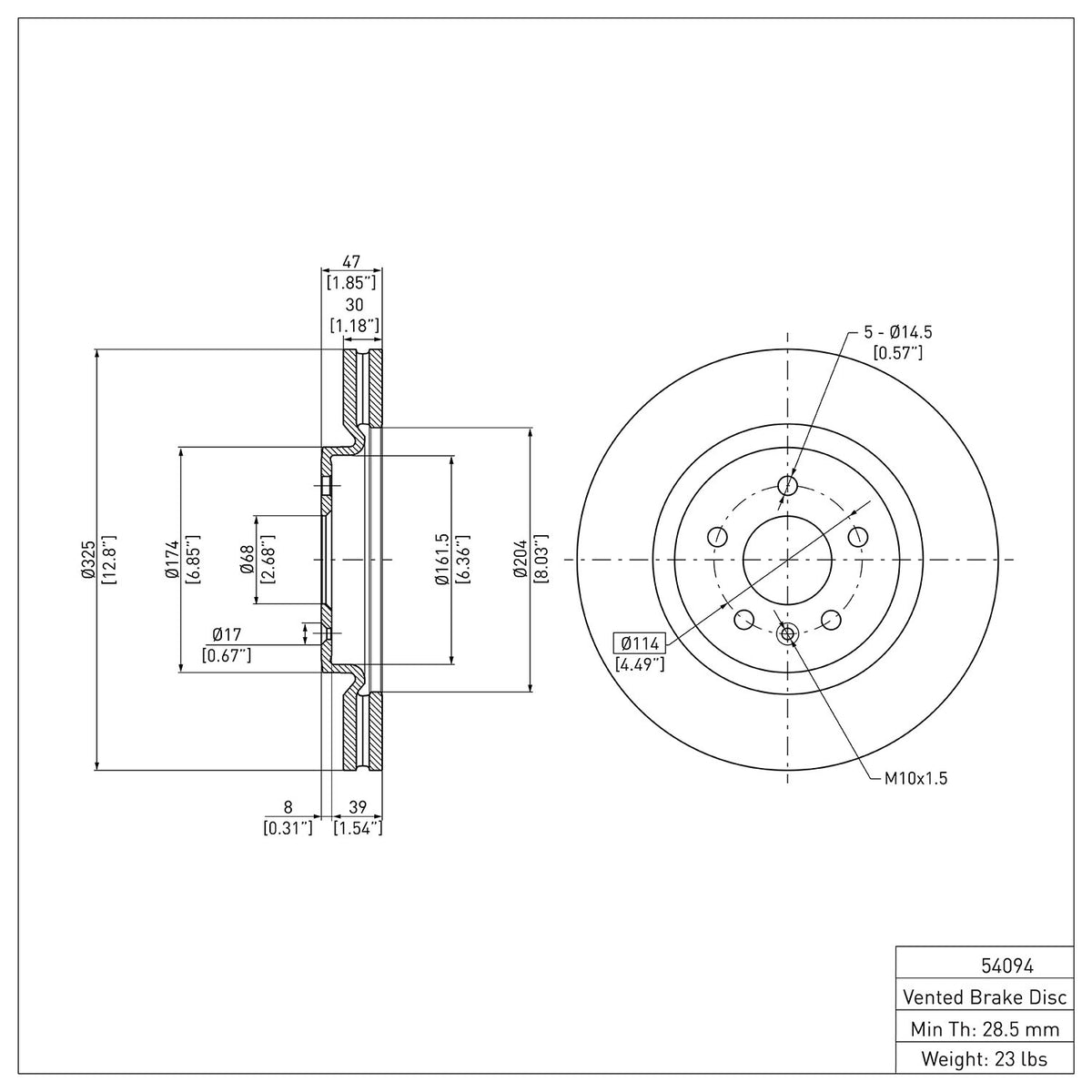 R1 2011-2019 Ford Explorer Front Brake Rotor