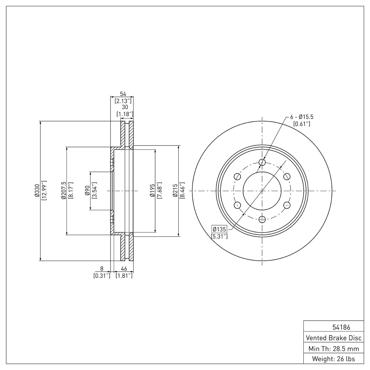 R1 2004-2008 Ford F-150 4WD Front Brake Rotor