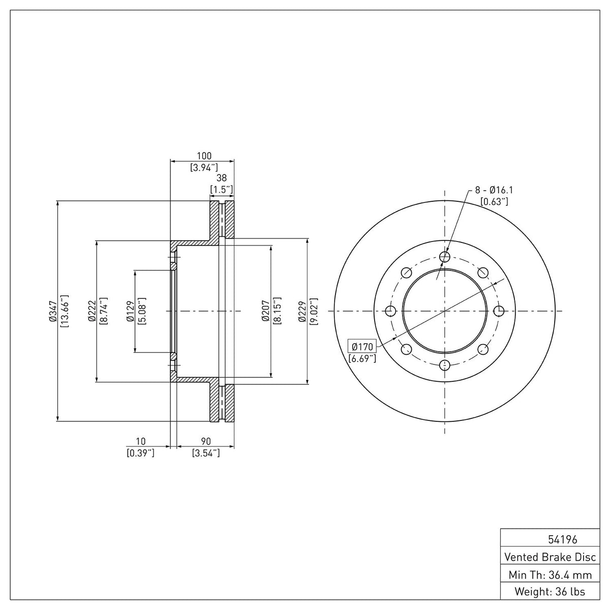 R1 05-12 Ford F-450 Super Duty Front Brake Rotor