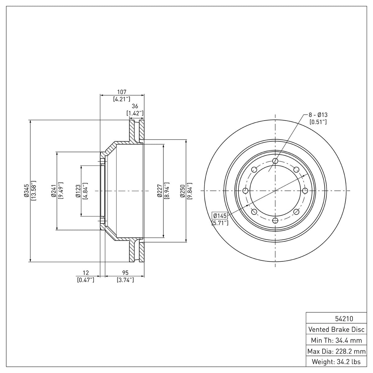 R1 08-19 Ford E-350 Super Duty Rear Brake Rotor