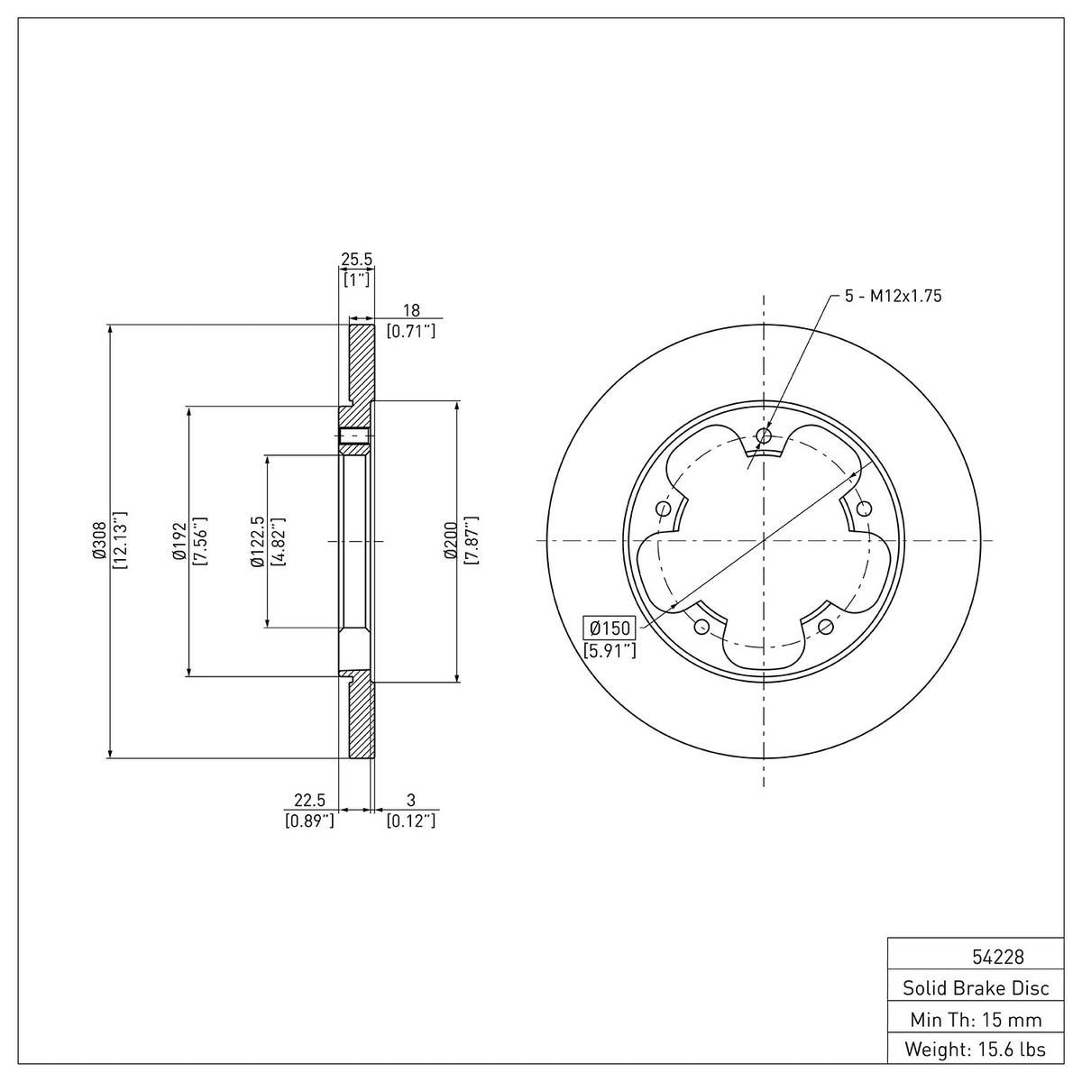 R1 2015-2025 Ford Transit-350/SRW Rear Brake Rotor