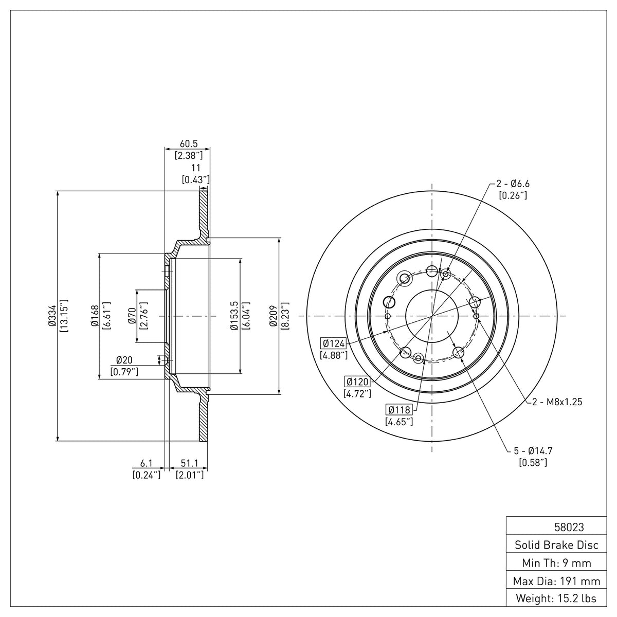 R1 2009-2014 Acura TL Rear Brake Rotor