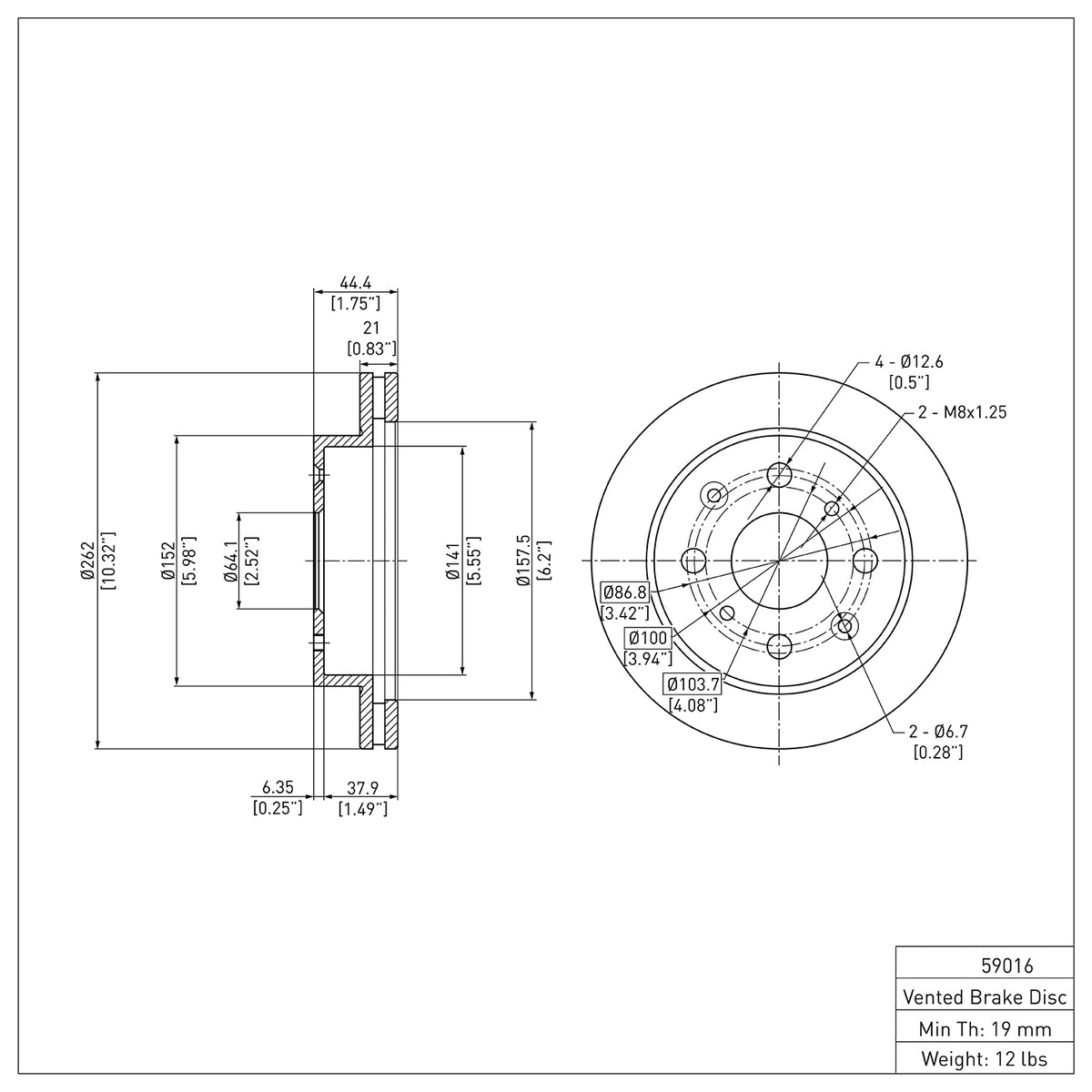 R1 1990-2017 Acura Integra Front Brake Rotor