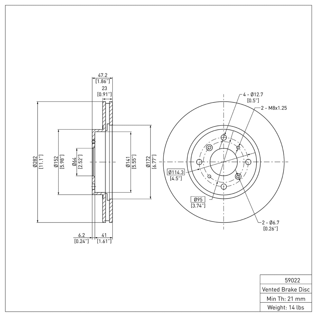 R1 1992-1996 Honda Prelude Front Brake Rotor