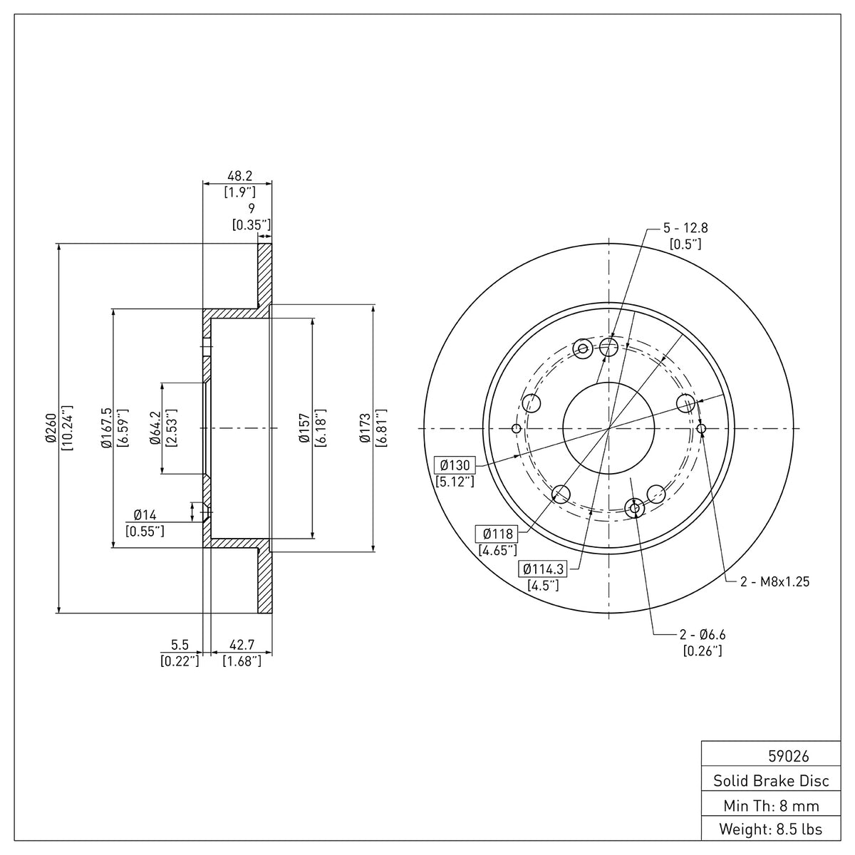 R1 1997-2006 Acura Integra Rear Brake Rotor