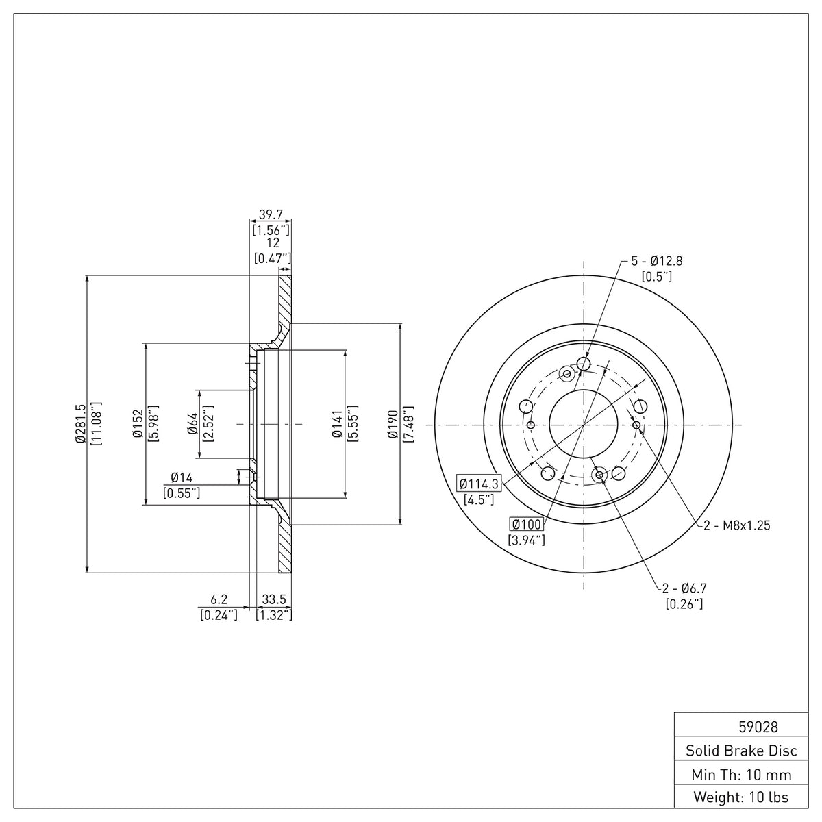 R1 00-09 Honda S2000 Rear Brake Rotor