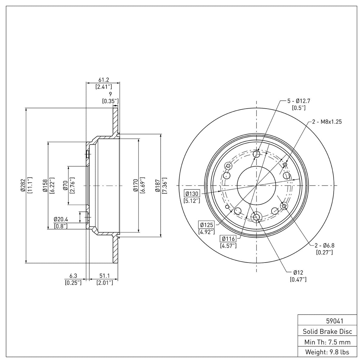 R1 1991-1999 Acura RL Rear Brake Rotor