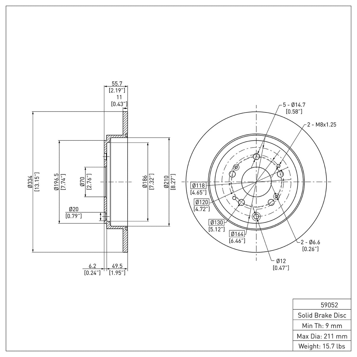 R1 06-14 Honda Ridgeline Rear Brake Rotor