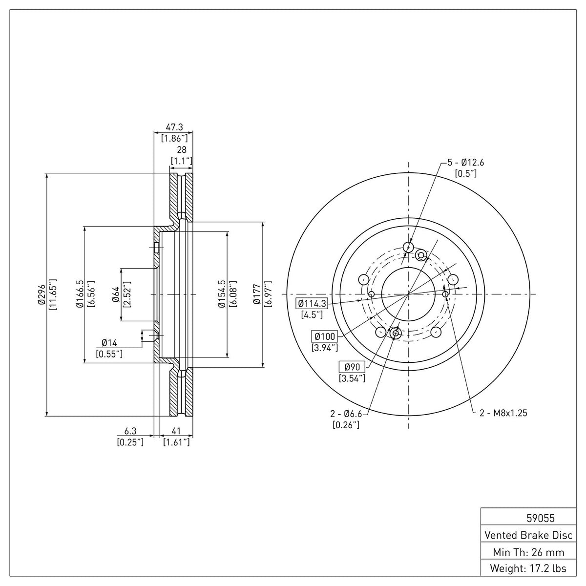 R1 07-16 Acura RDX Front Brake Rotor