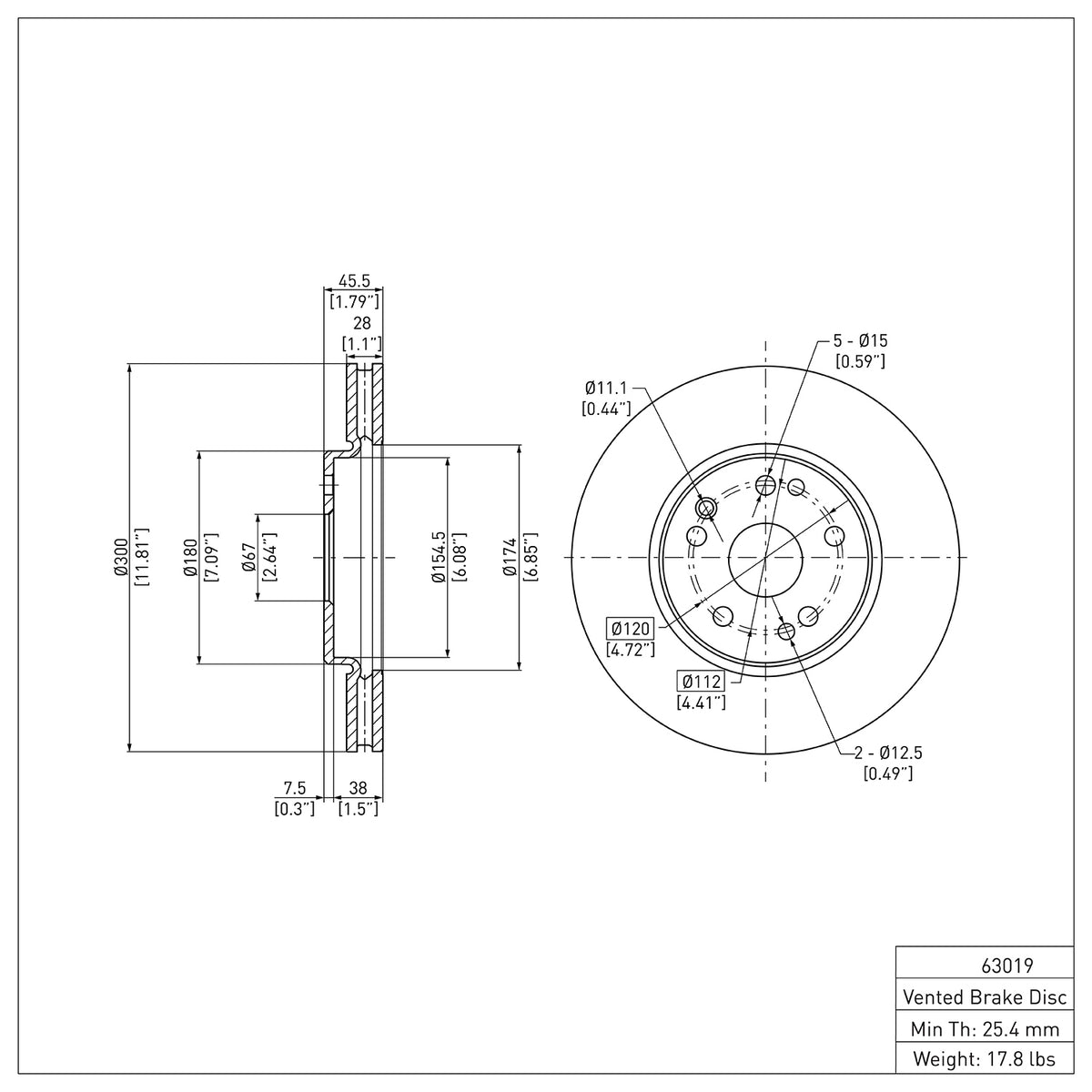 R1 1990-1998 Mercedes-Benz 300SL Front Brake Rotor