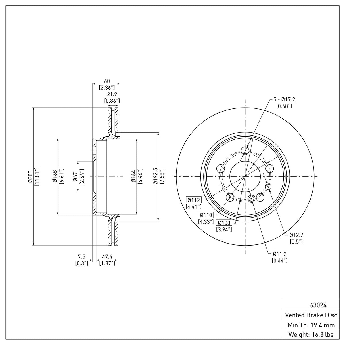 R1 1992-1999 Mercedes-Benz S420 Rear Brake Rotor