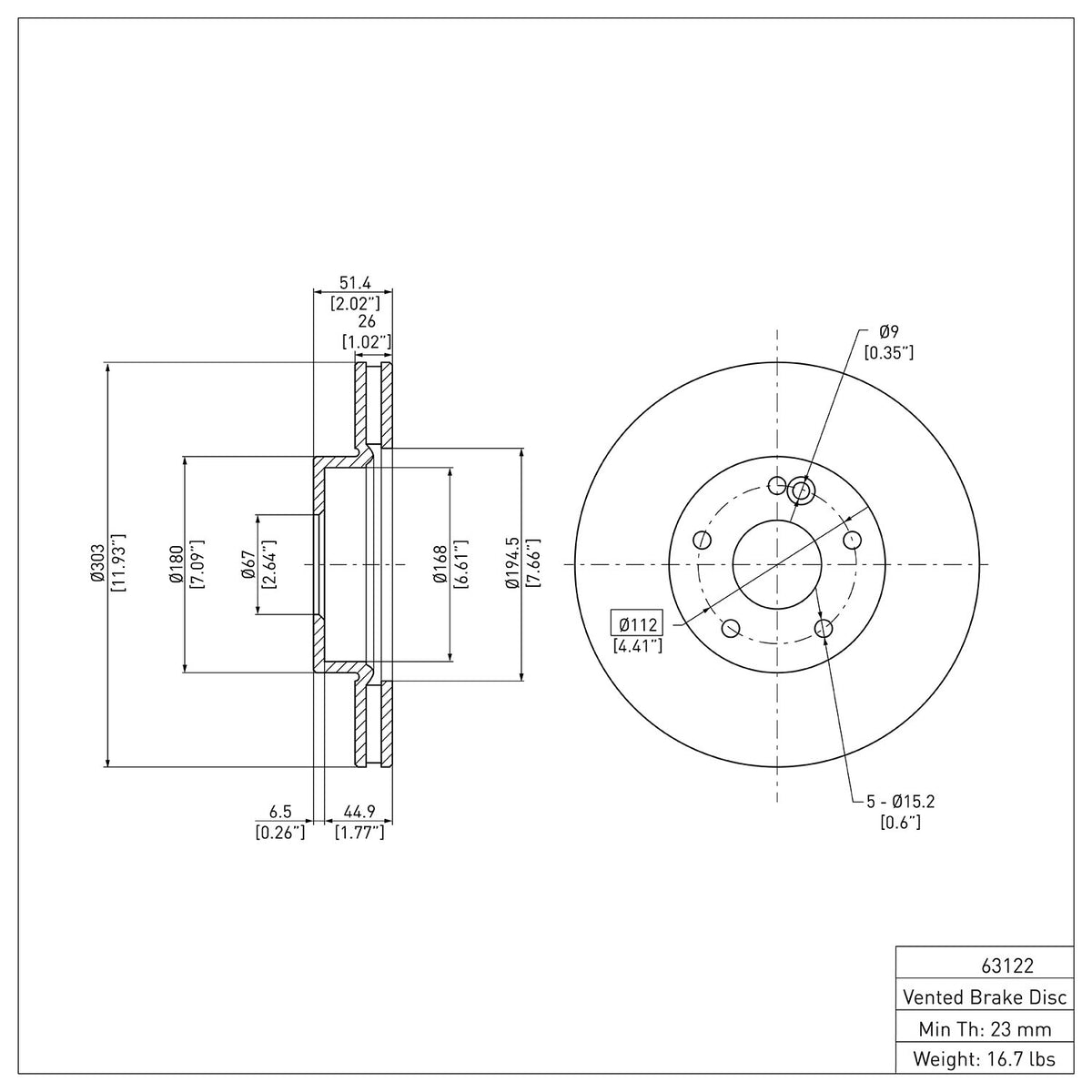 R1 98-05 Mercedes-Benz ML350 Front Brake Rotor