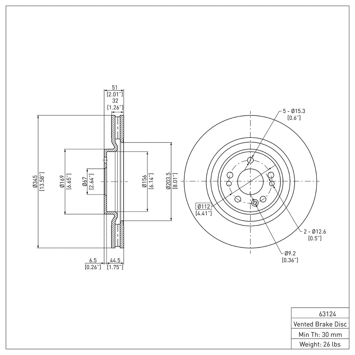 R1 2000-2005 Mercedes-Benz ML500 (USA/Canada) Front Brake Rotor